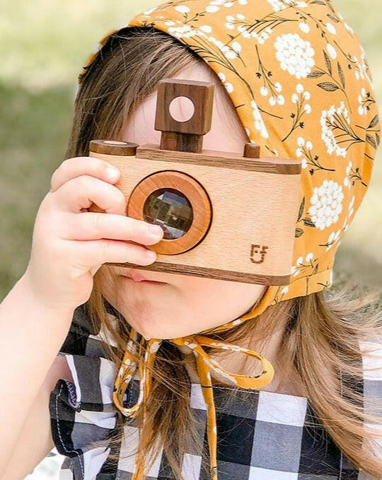 Vintage Style Wooden 35mm Camera Kaleidoscope Toy Wooden Toys Father's Factory Beech Wood