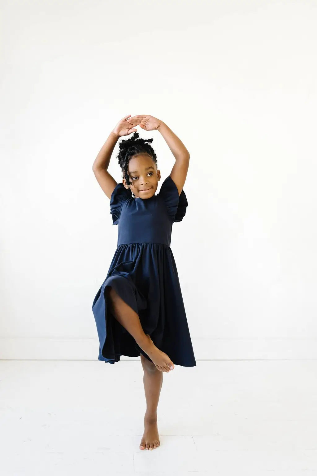 Olivia Dress in Navy Ollie Jay