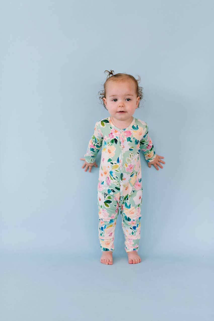 Baby Pajama in Watercolor Floral Ollie Jay
