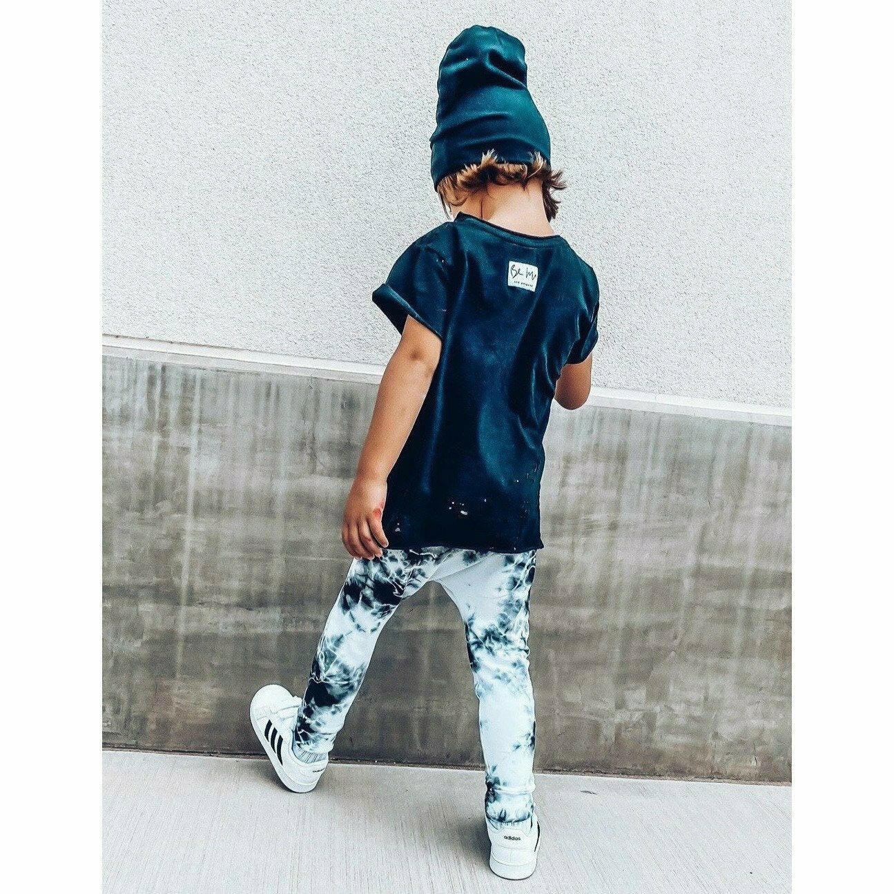 Organic Malibu Joggers Marble Tie Dye Black/White Joggers Be Mi Los Angeles