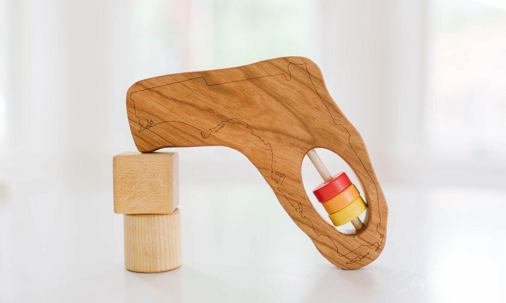 Florida State Wooden Baby Rattle™ State Rattle Bannor Toys