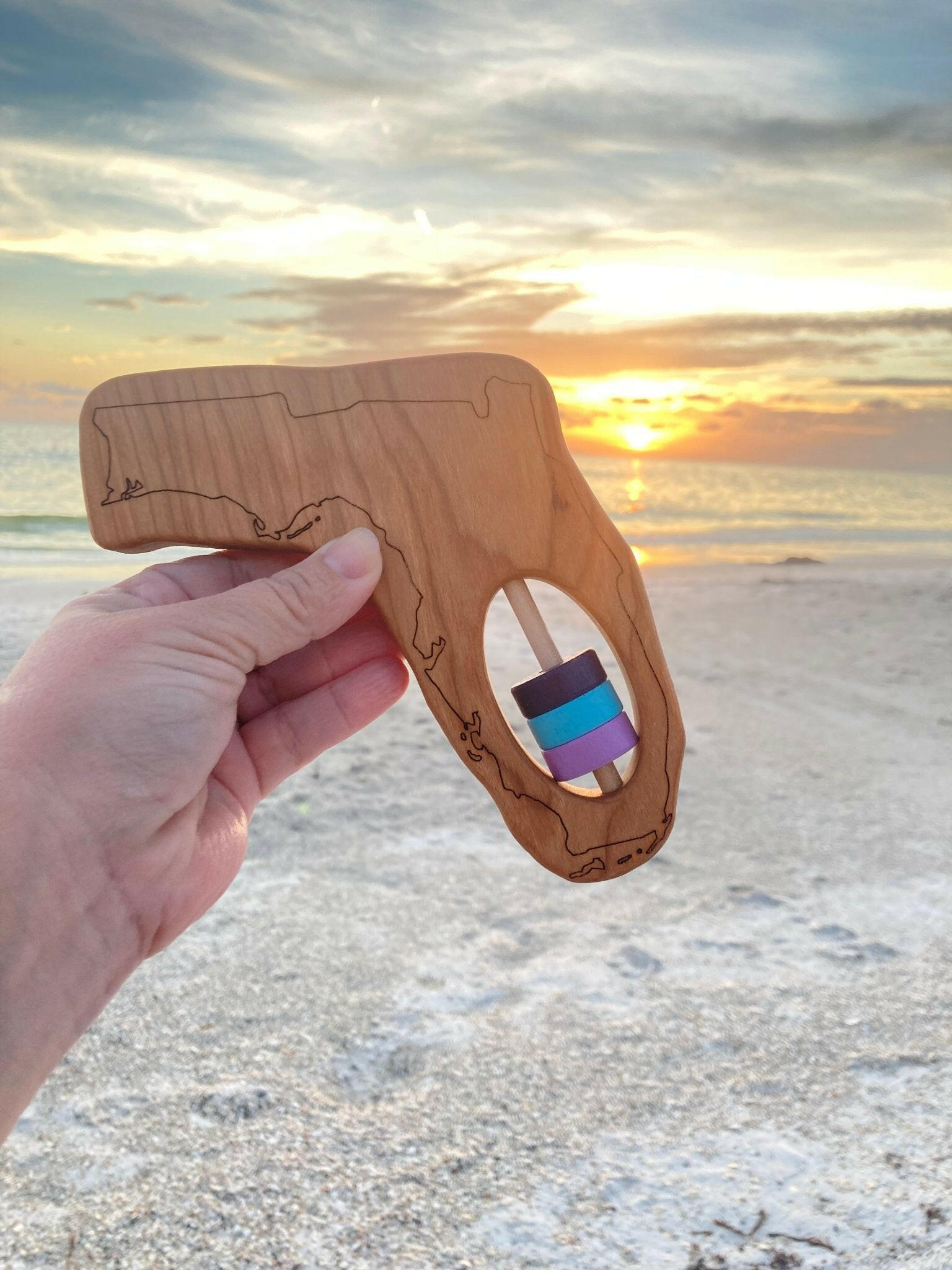 Florida State Wooden Baby Rattle™ State Rattle Bannor Toys