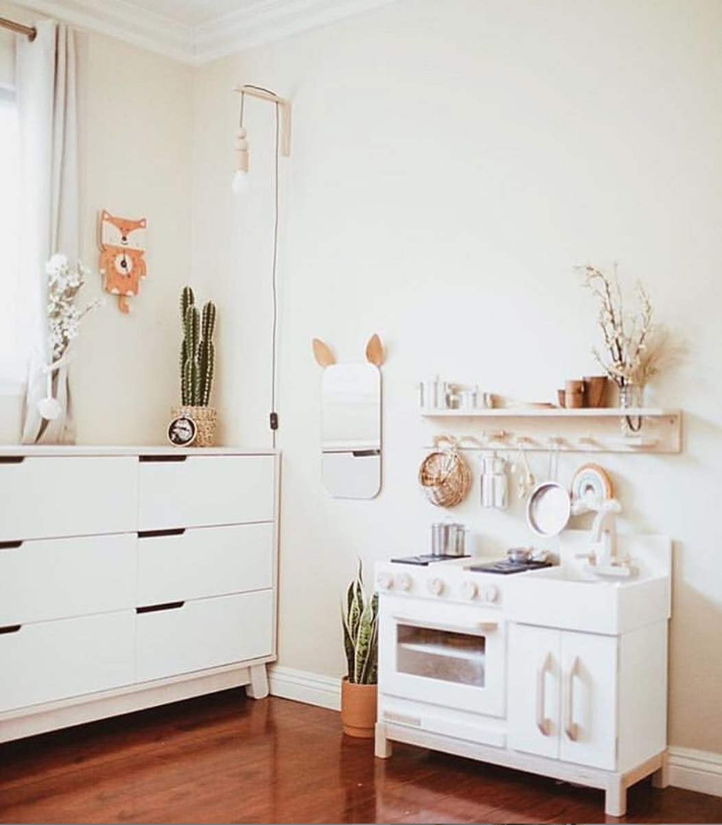 Wooden Toddler Play Kitchen - White Kids Toys Milton & Goose