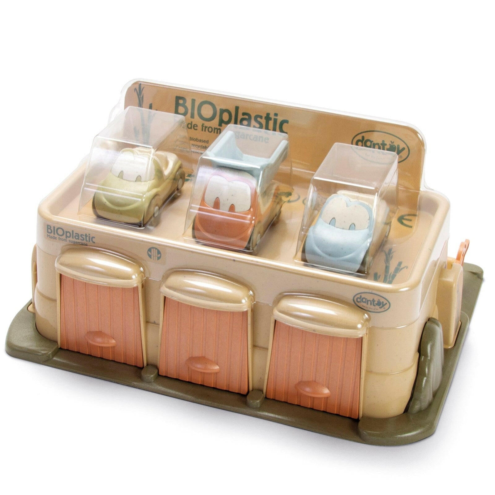 Bio Garage with 3 Cars Kids Toys Dantoy