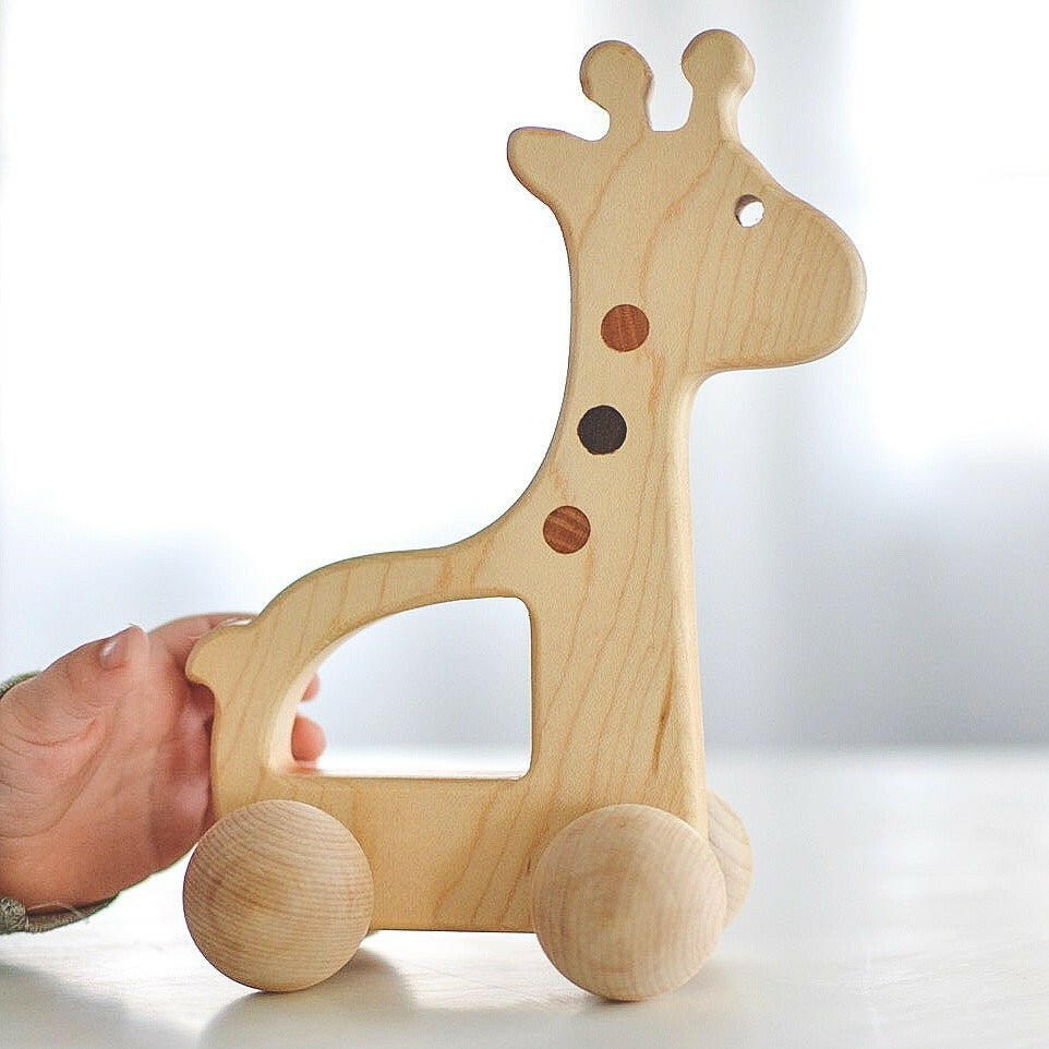 Giraffe Push Toy Wooden Toy Bannor Toys