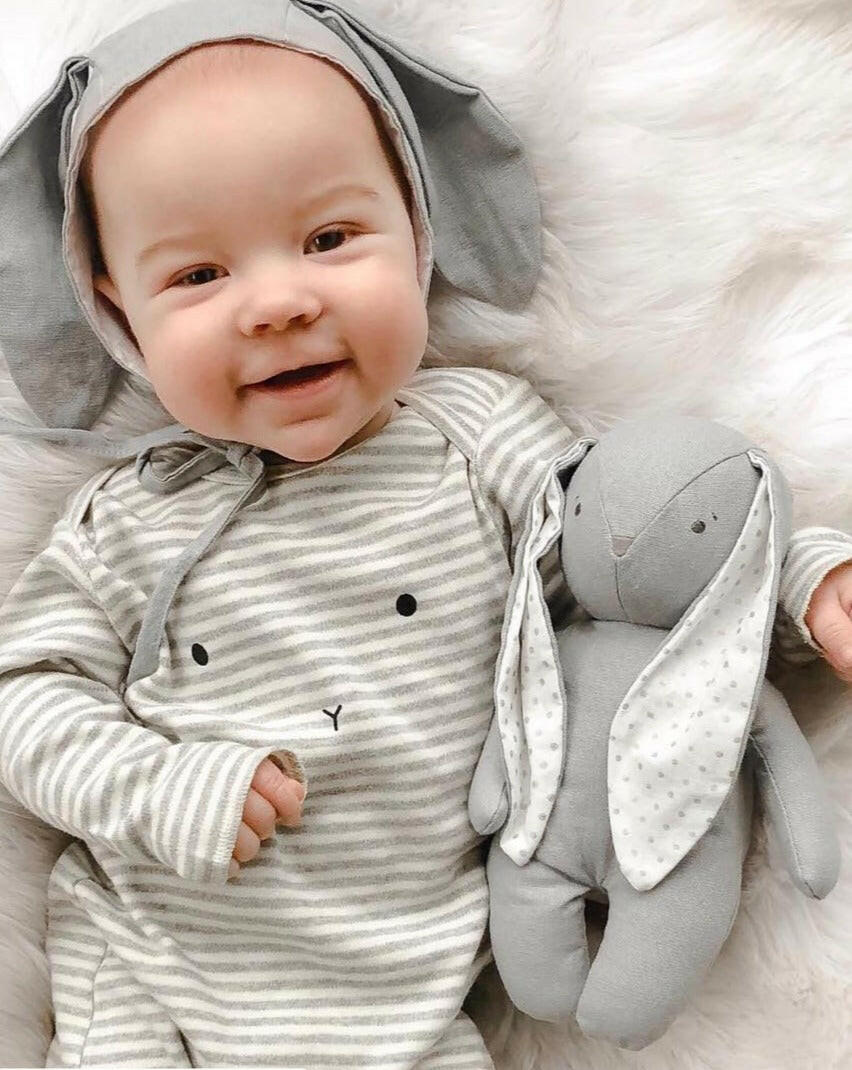 Bobby Floppy Bunny - Grey Linen Kids Toys Alimrose