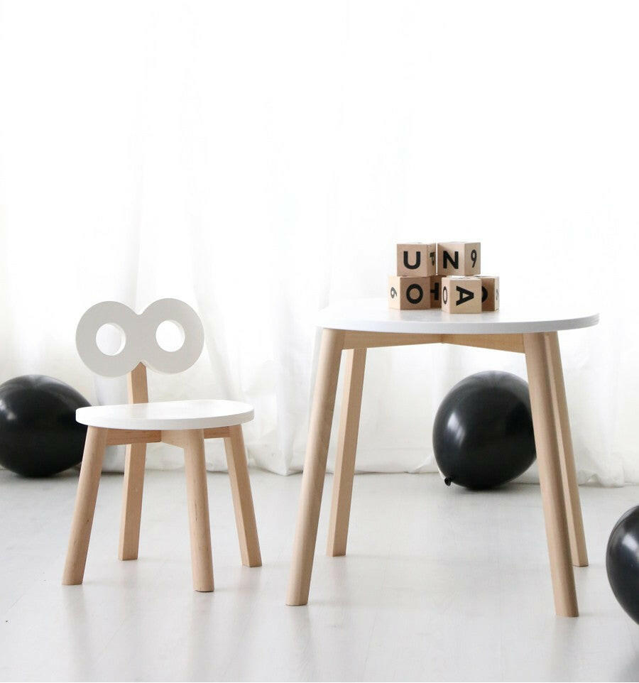 Wooden Half-Moon Children's Table White Children's Furniture Ooh Noo