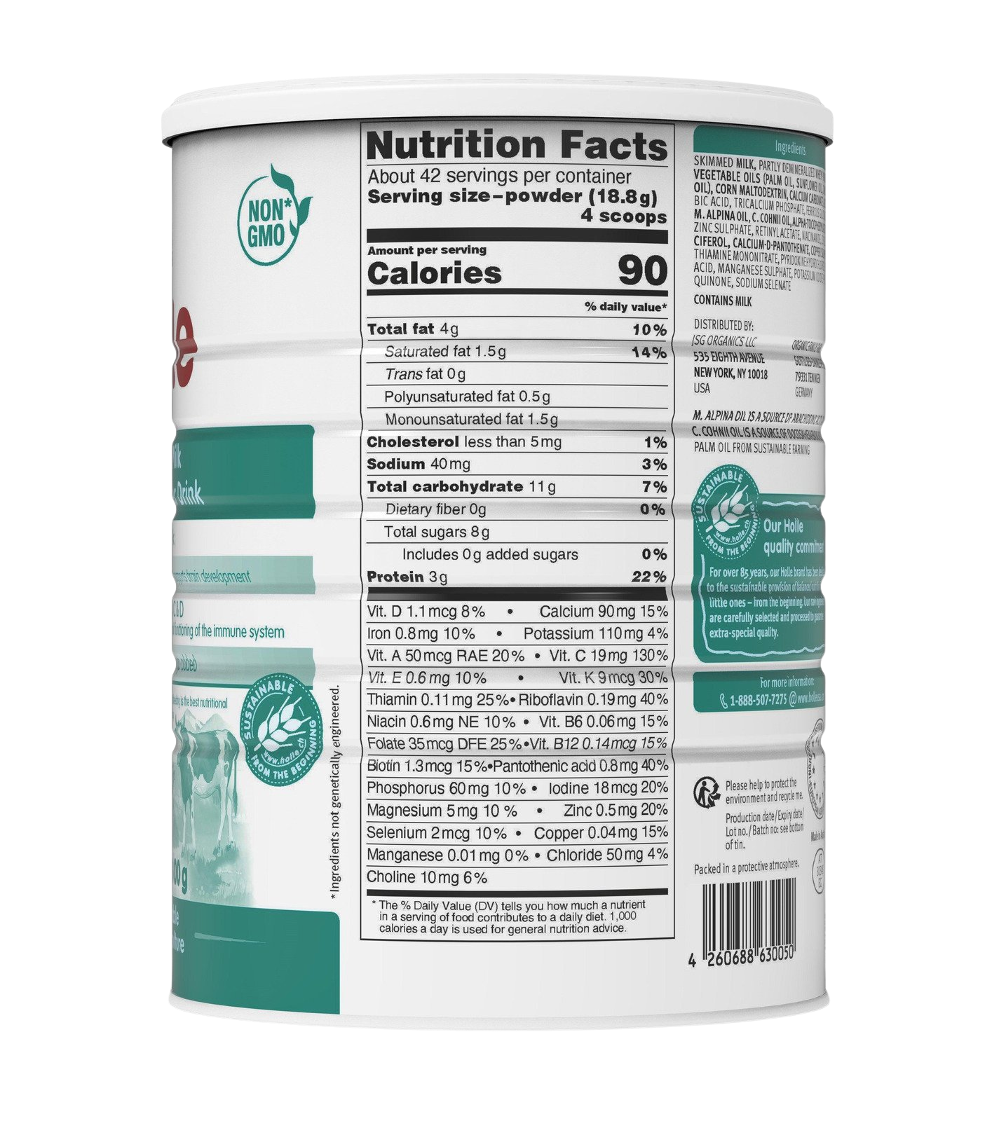 Holle Stage 3: (A2) Cow Milk Toddler Drink - Non GMO (28 Ounces) 1 Year+ Toddler Drink Powder Holle USA