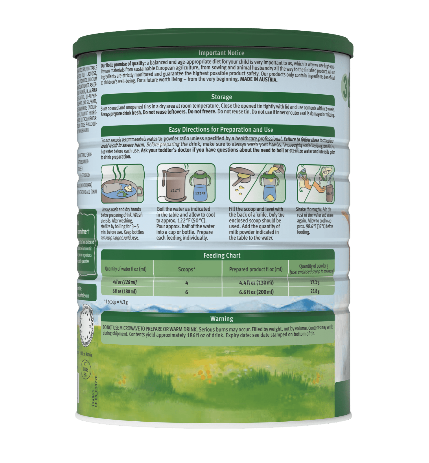 Holle Stage 3: Goat Milk Toddler Drink - Non GMO (28 Ounces) 1 Year+ Toddler Drink Powder Holle USA