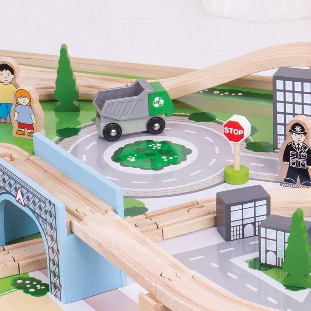 City Train Set and Table by Bigjigs Toys US Bigjigs Toys US