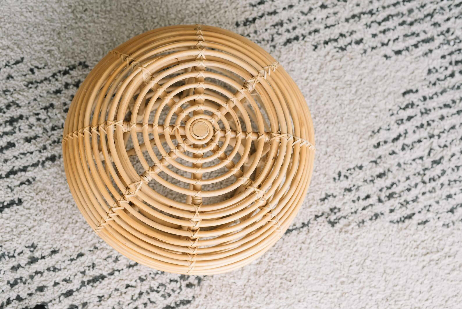 Rattan Stool Ottoman Furniture Ellie & Becks Co.