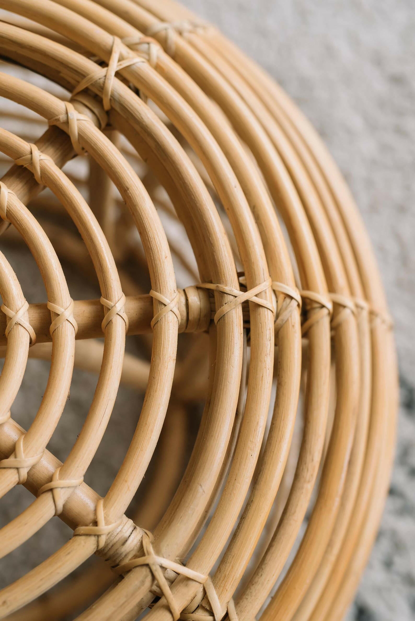 Rattan Stool Ottoman Furniture Ellie & Becks Co.