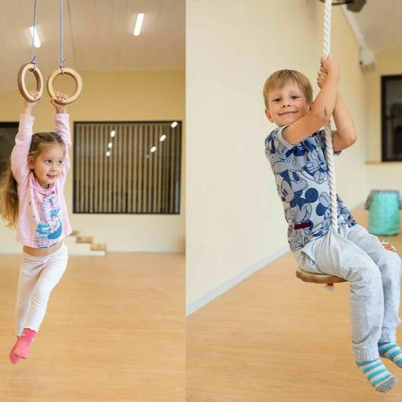 2in1 Swings Set: Round Disc Swing + Gymnastic Rings 2in1 Swing Set Goodevas