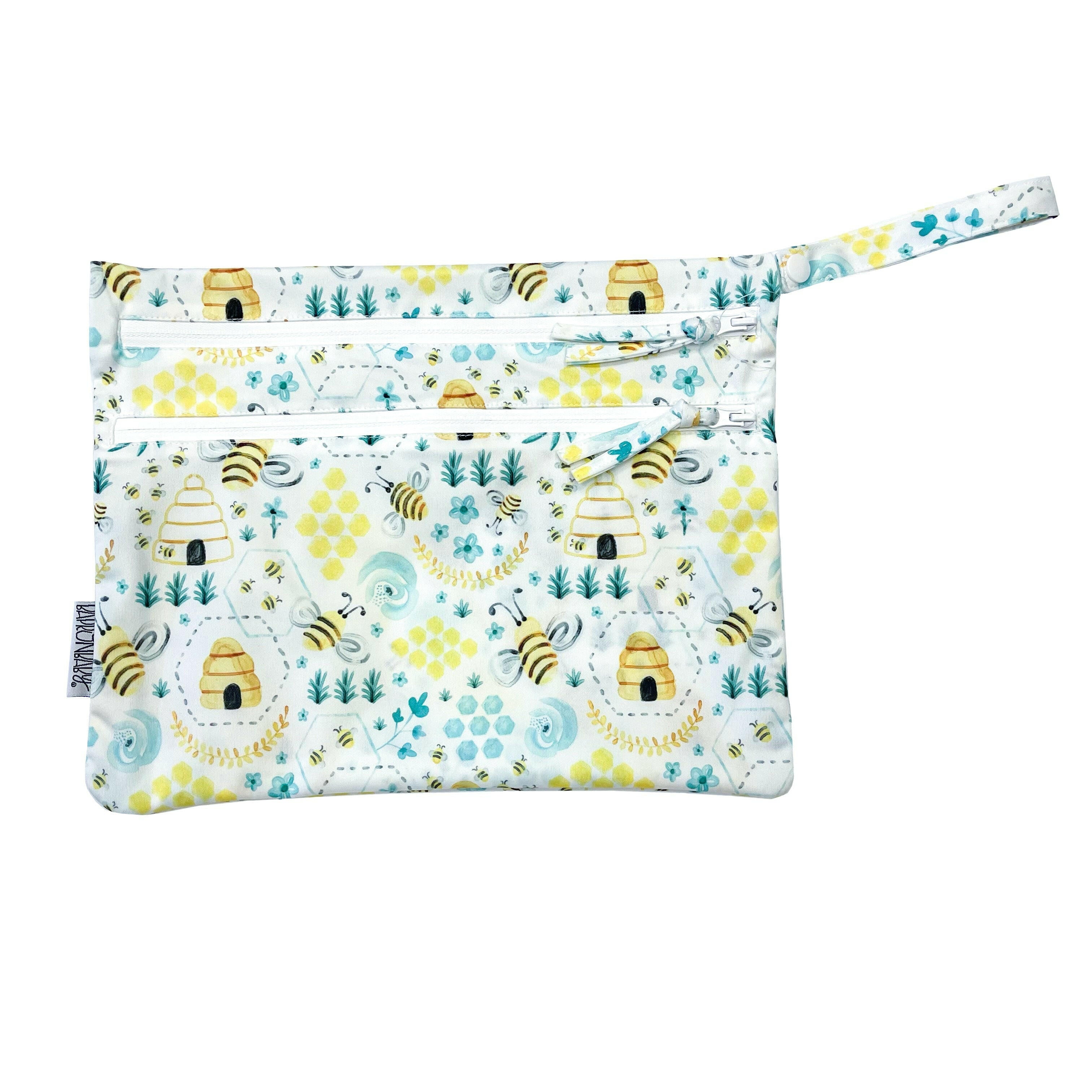 Busy Bees - Waterproof Wet Bag (For mealtime, on-the-go, and more!) BapronBaby