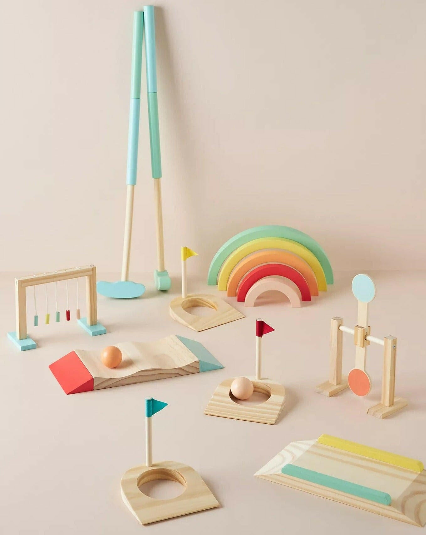 Wooden Toddler Mini Golf Set Kids Toys Wonder & Wise by Asweets