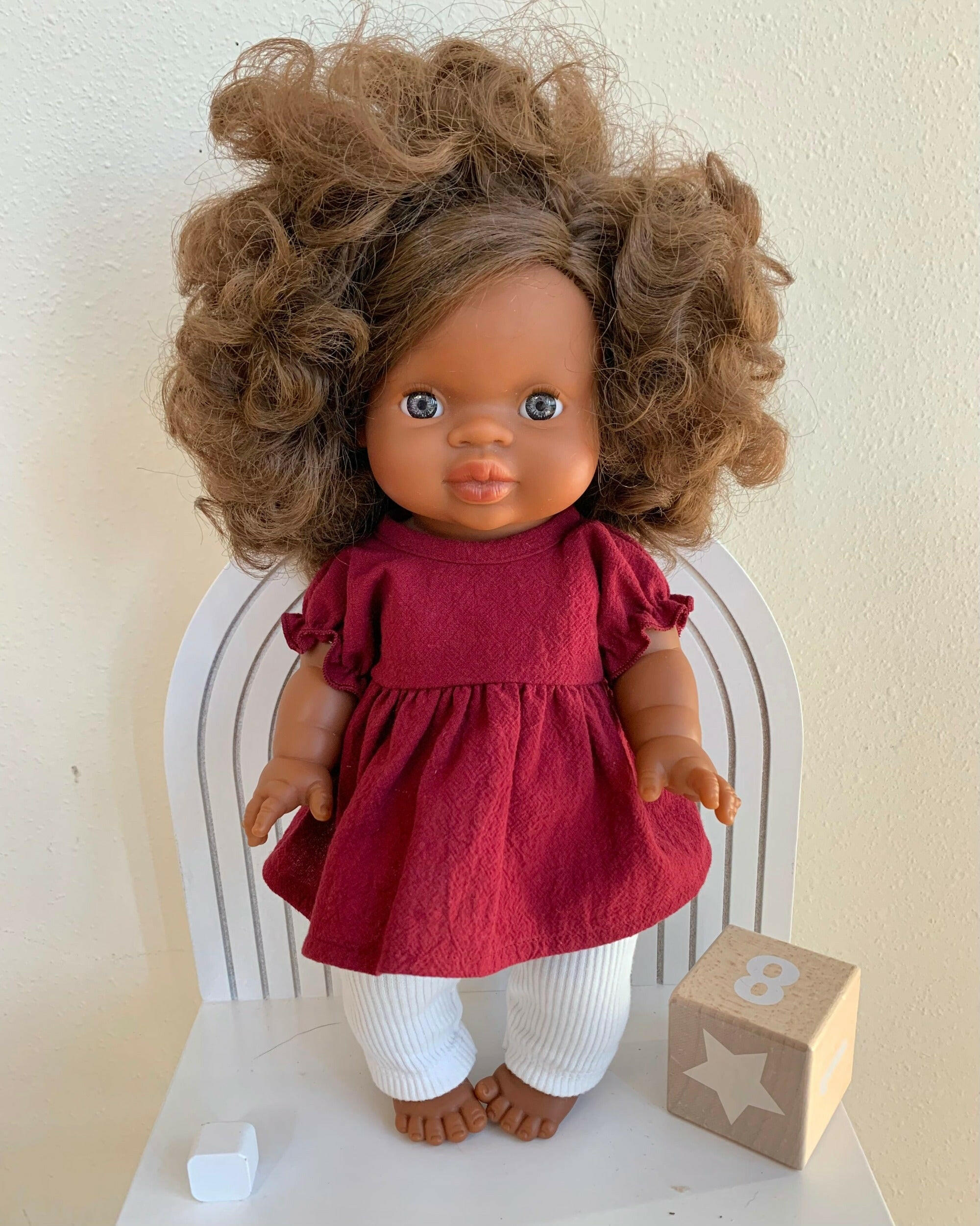 Jeanne Double Gauze Dress Little Wonder & Co Burgundy