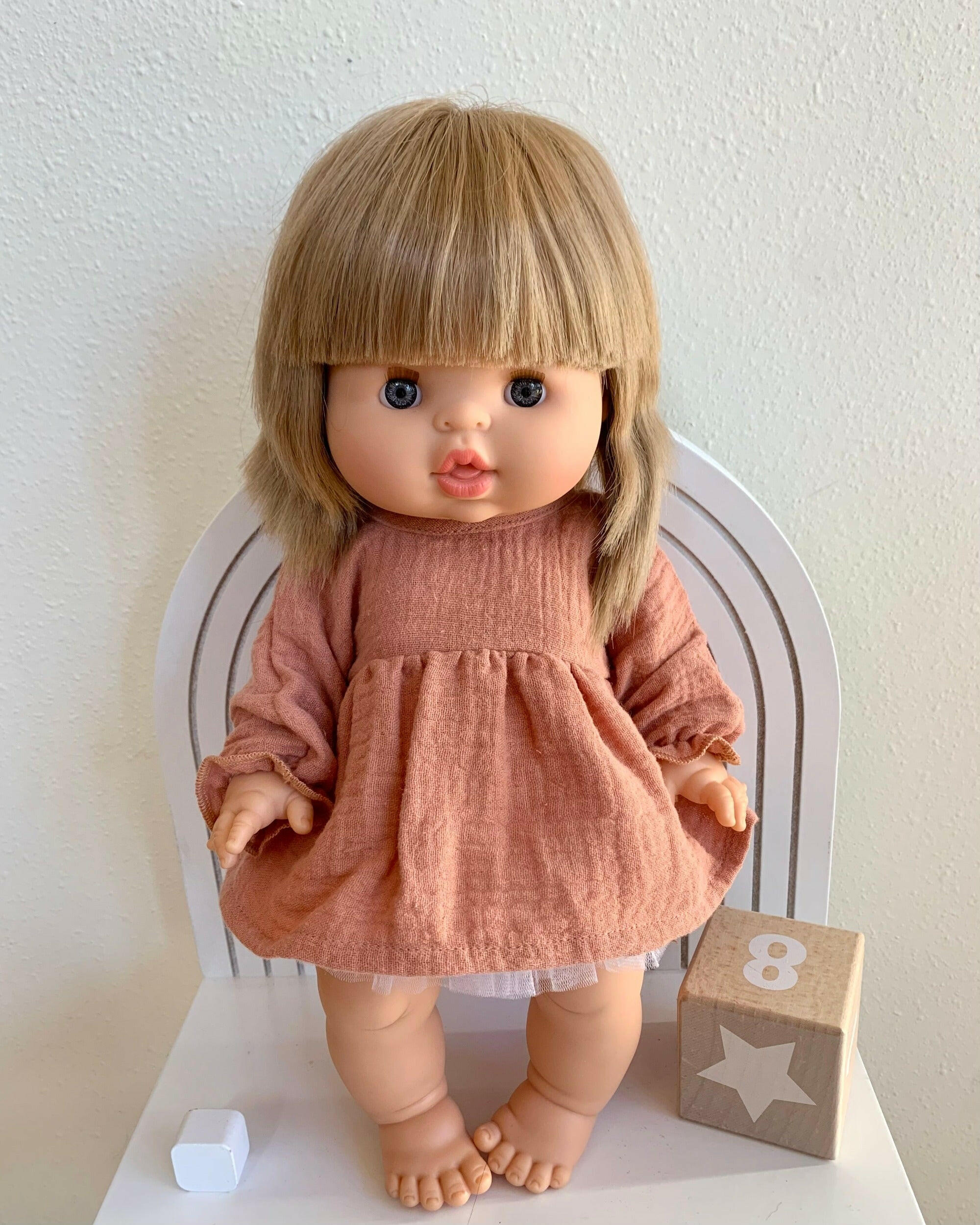 Long Sleeve Gauze Dress Little Wonder & Co Tea Rose