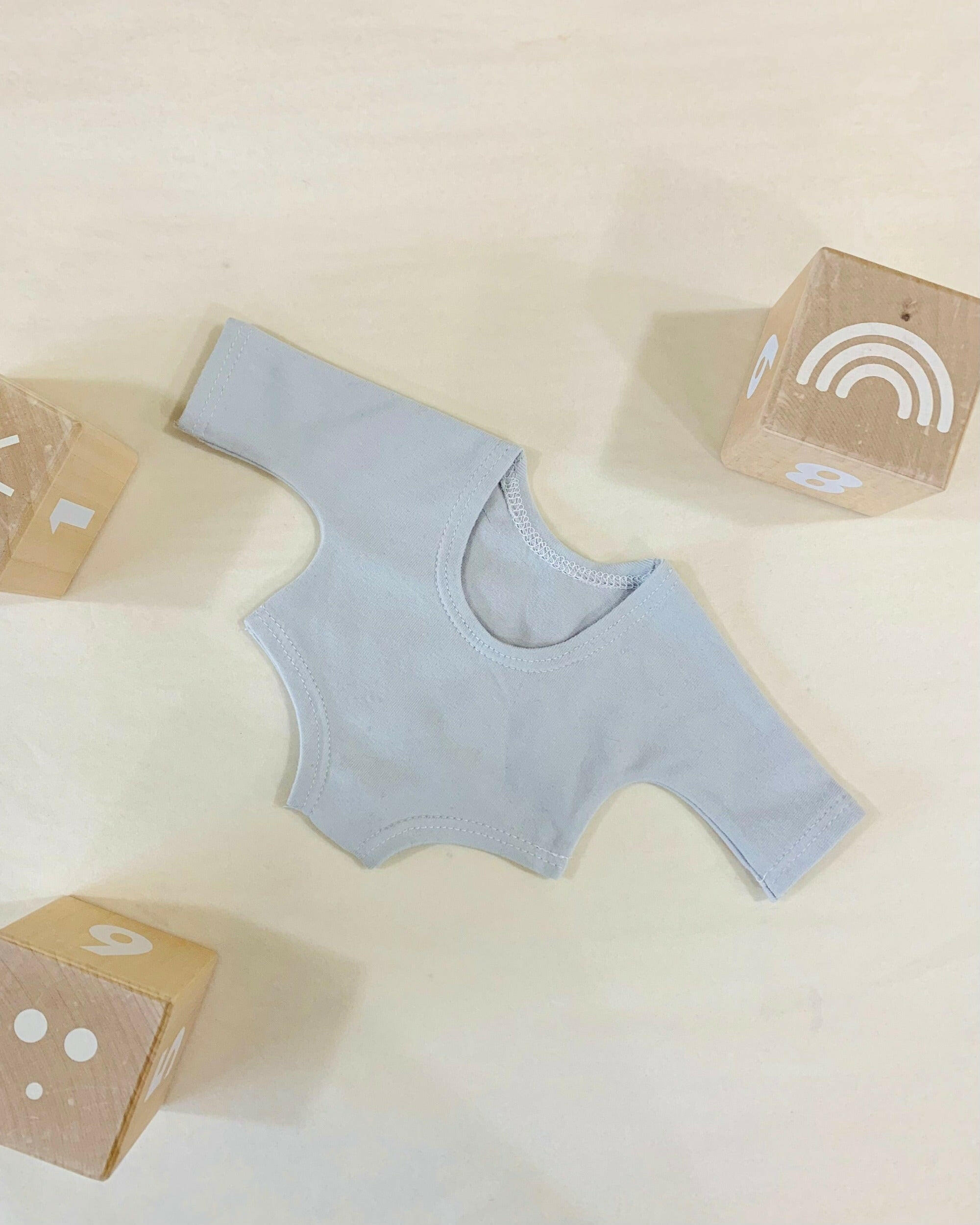 Long-Sleeve Bodysuits Doll Clothing Little Wonder & Co. Light Grey