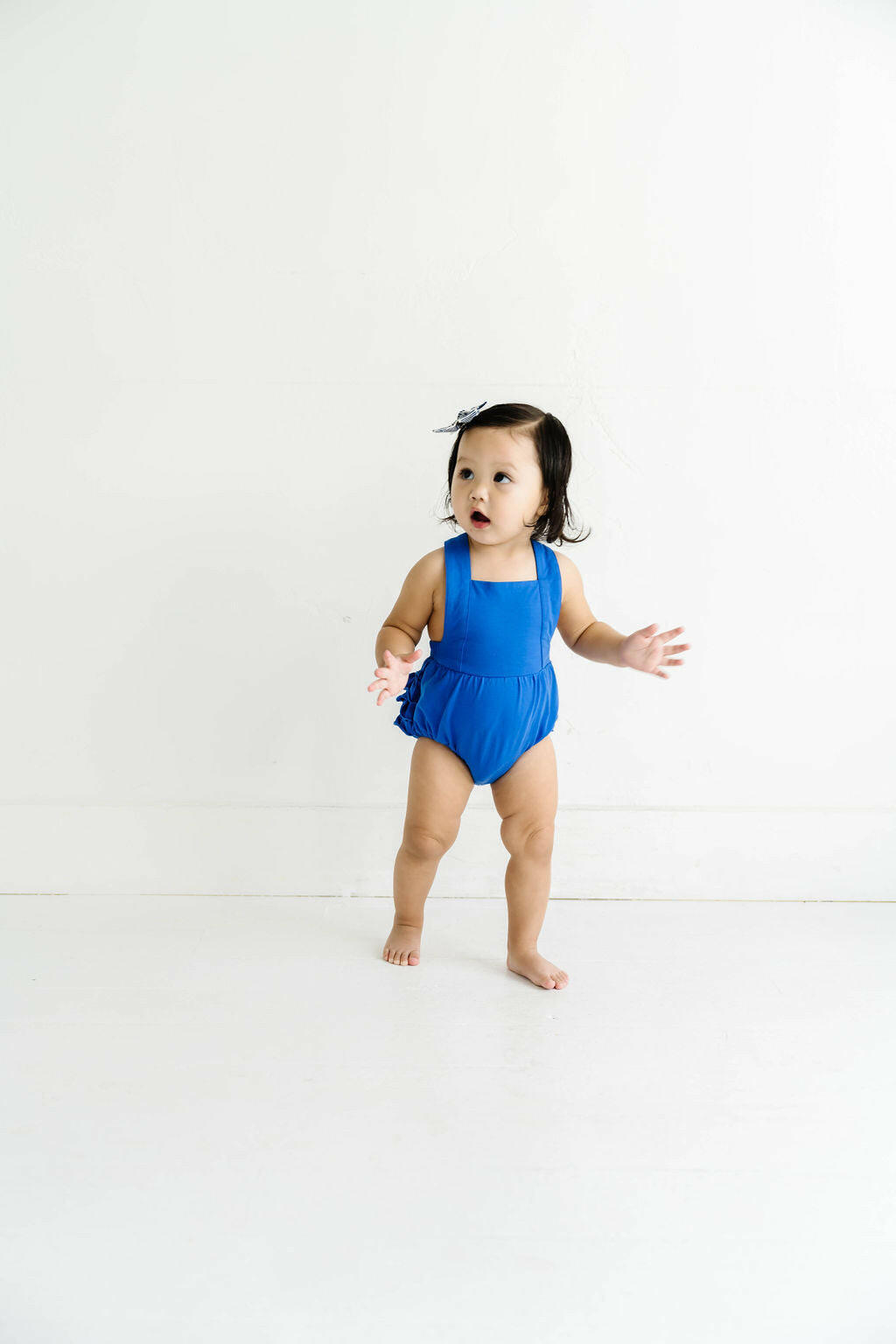 Isla Romper in Deep Sea romper Ollie Jay
