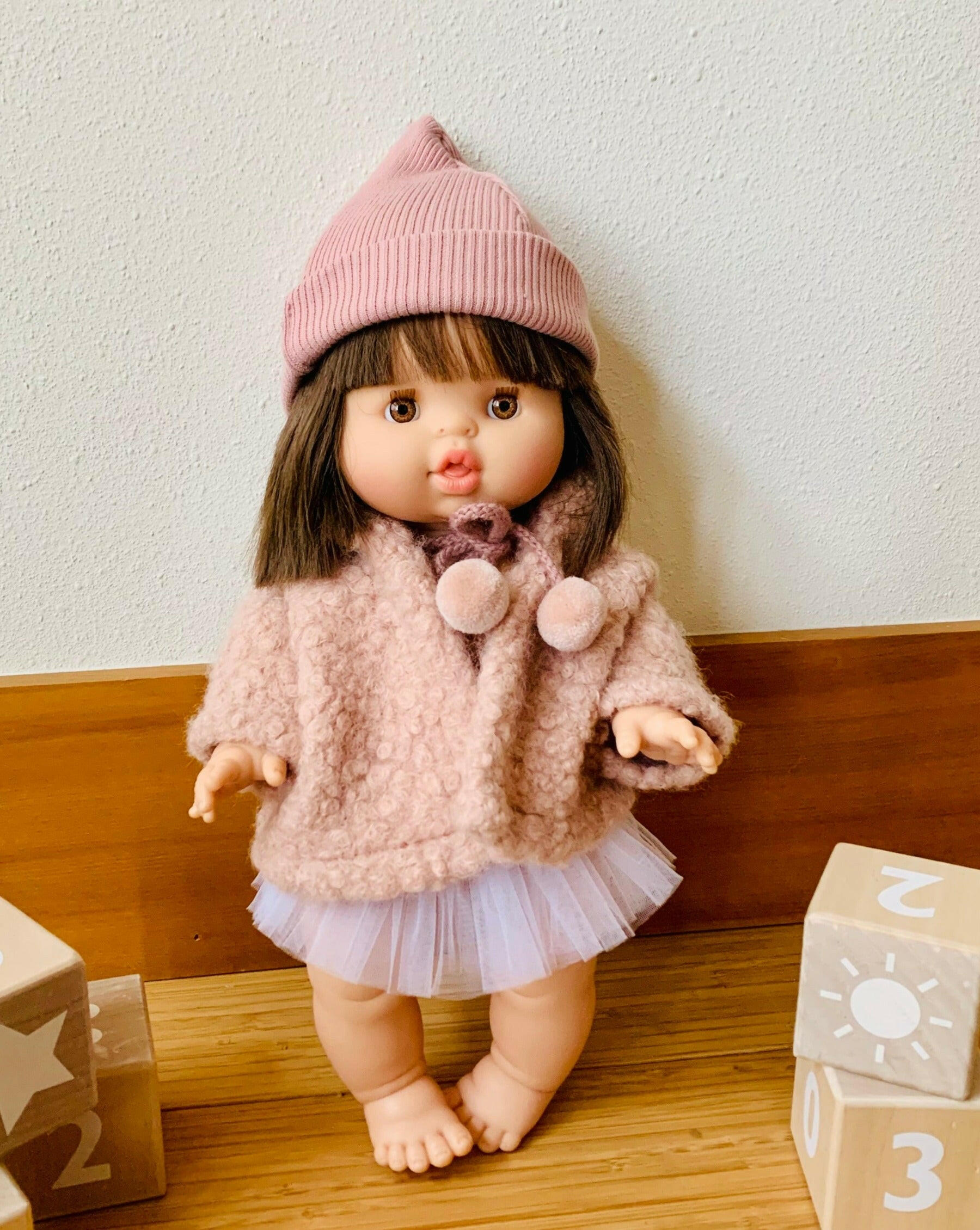Sherpa Fluffy Pink Jacket Doll Clothing MiniKane