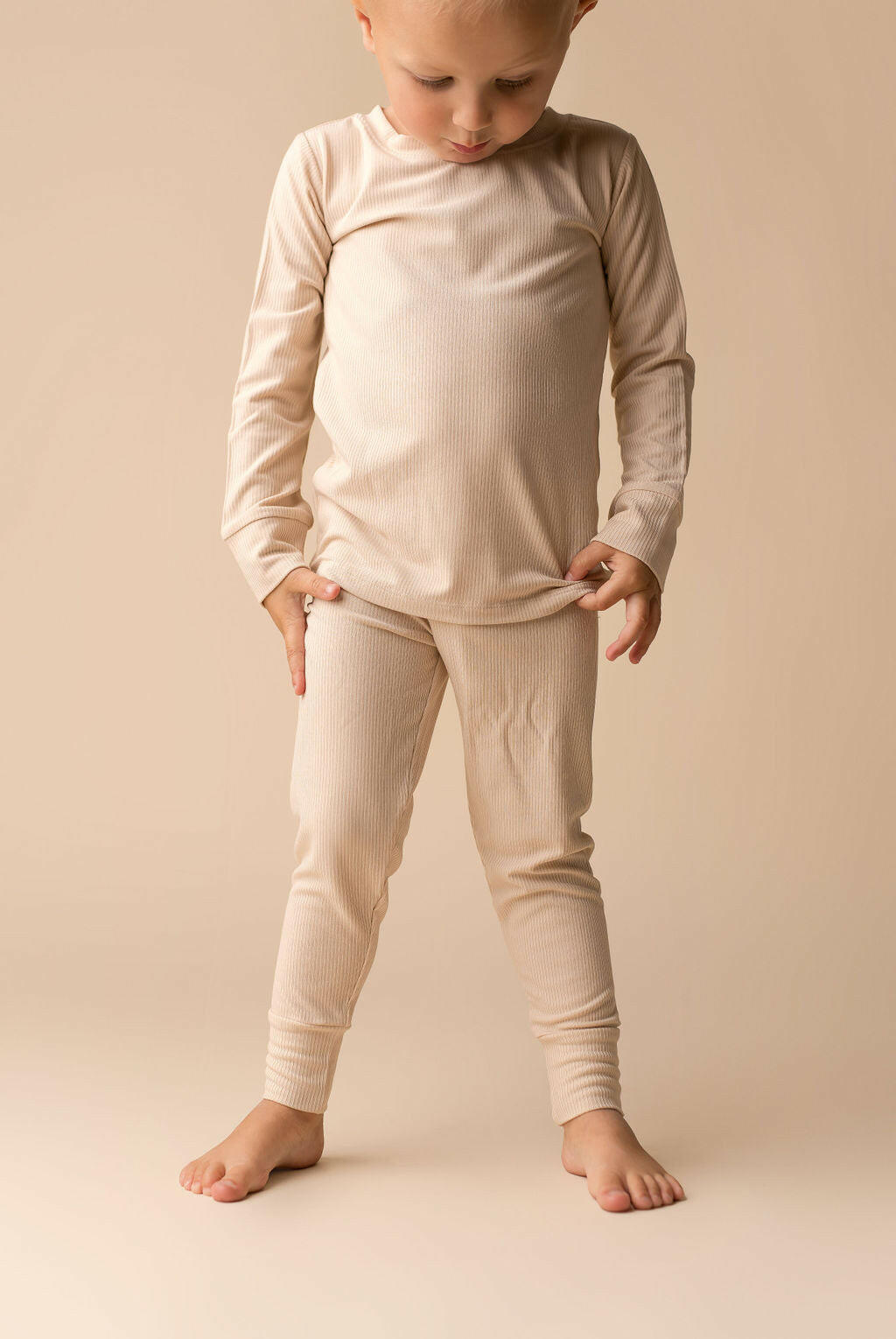Tan Ribbed Two Piece Set Baby & Toddler In my Jammers