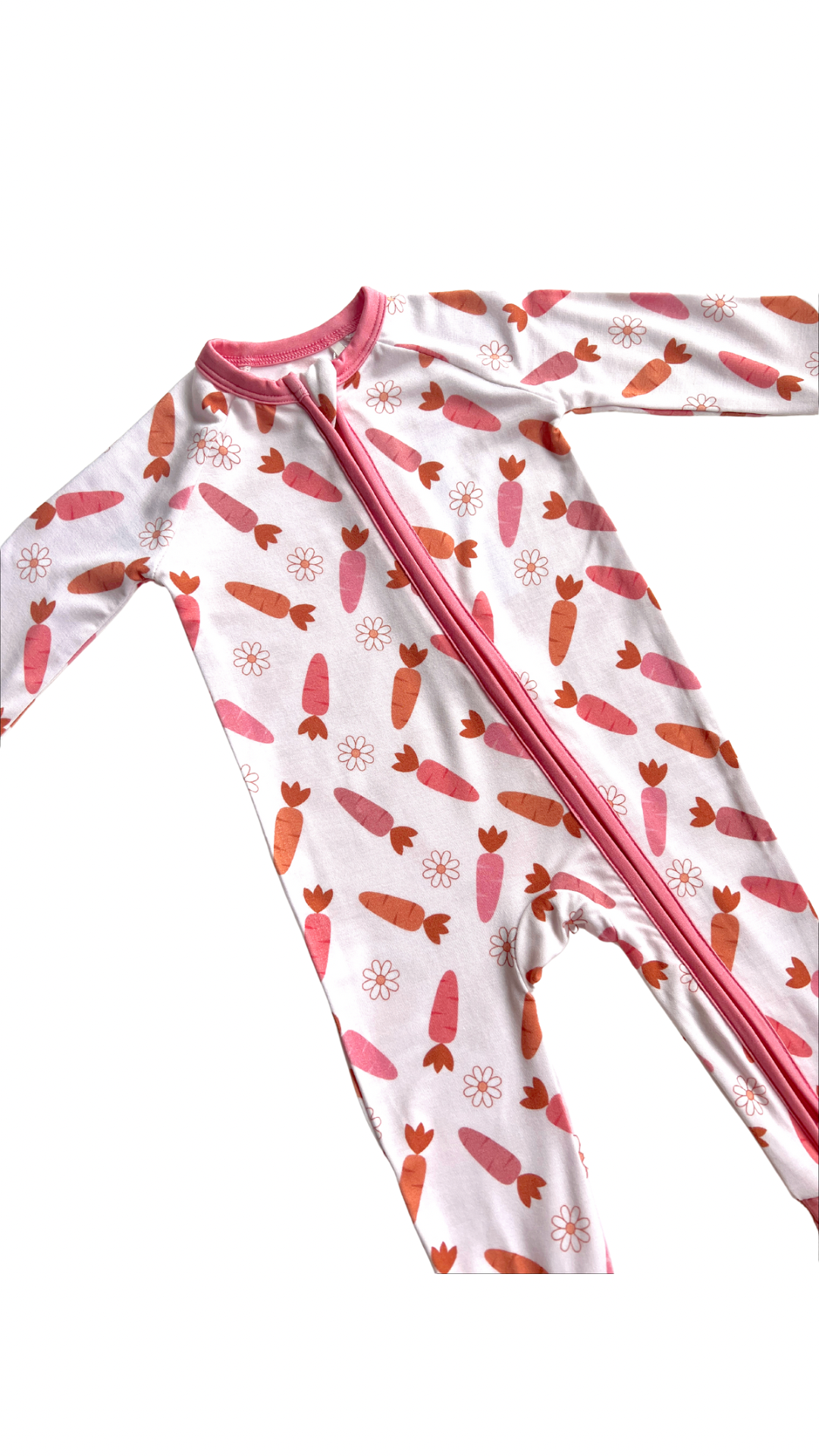 Pink Carrot Zipper Romper Baby & Toddler In my Jammers