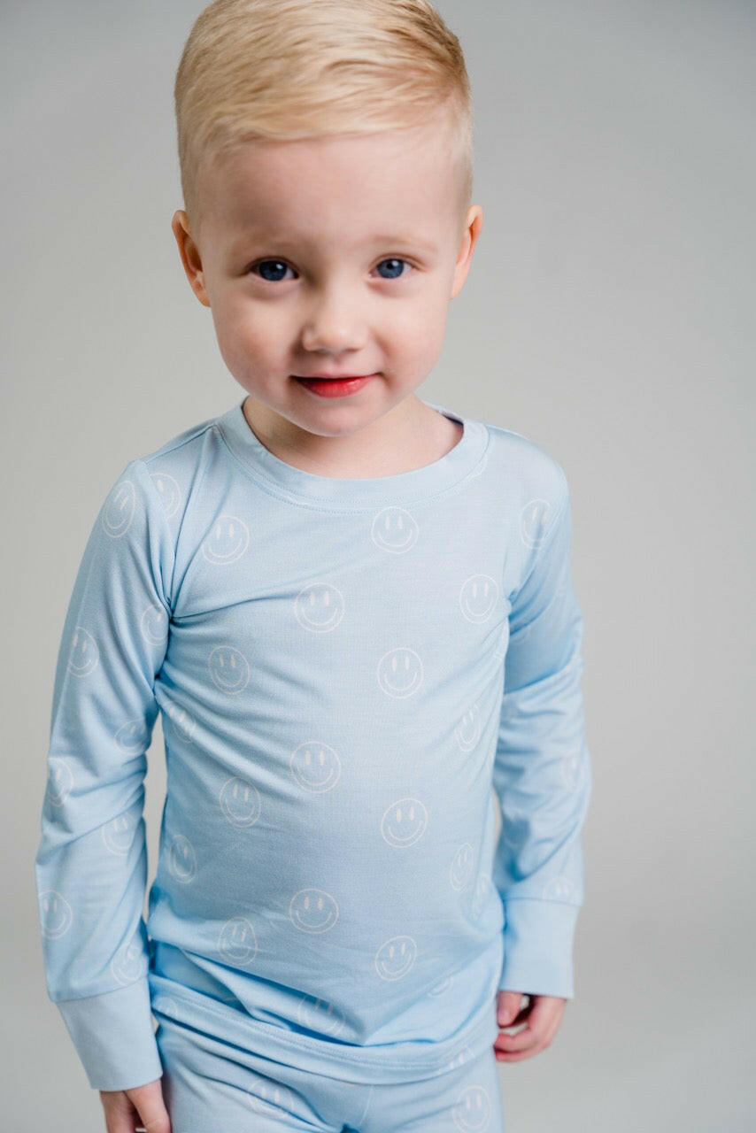Ocean Blue Smiley Two Piece Set Little Wonder & Co