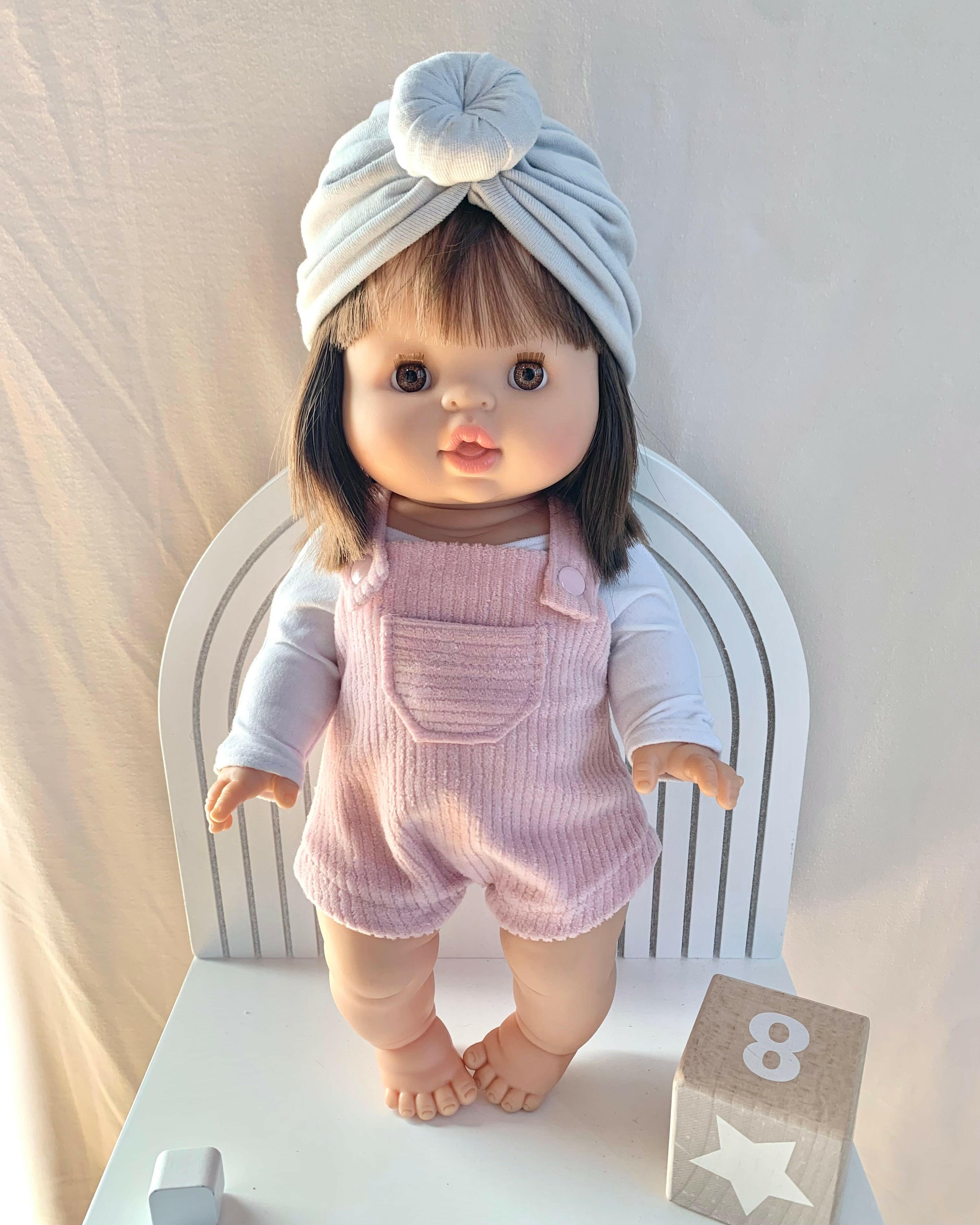 Doll Corduroy Overalls Little Wonder & Co Soft Pink