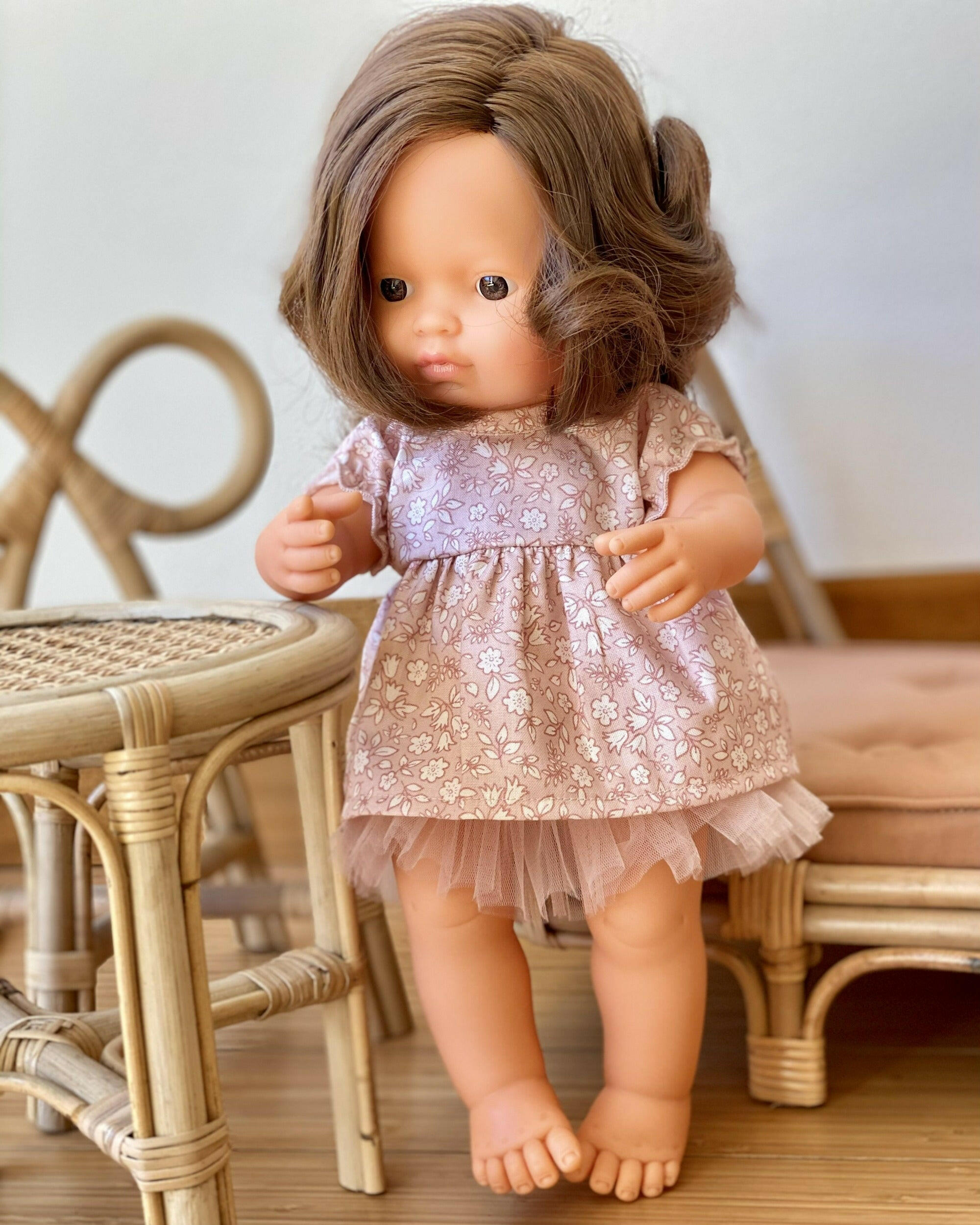 Doll Dress - Boho Floral Pink Doll Clothing Little Wonder & Co.