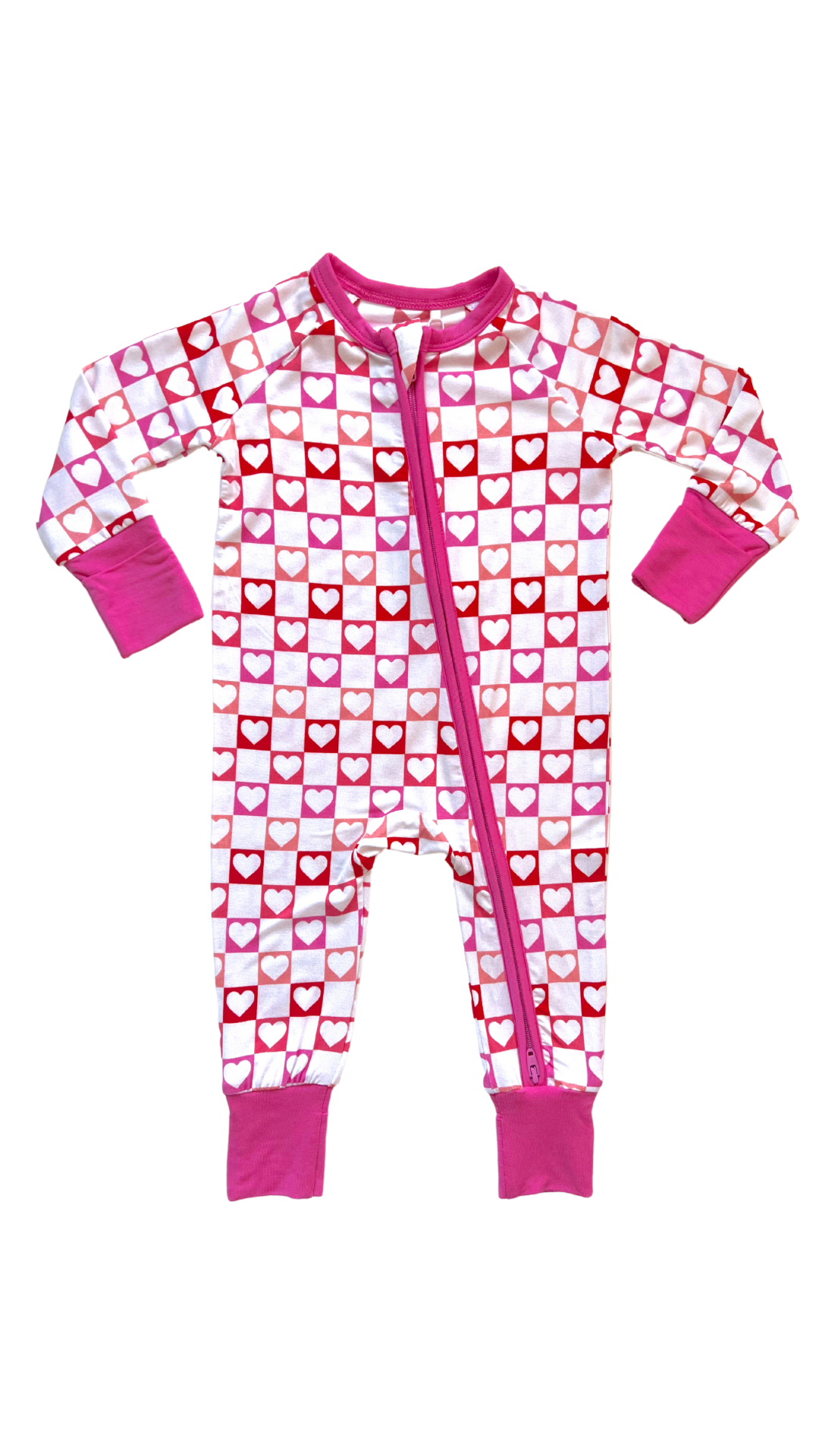 Heart Checkered Zipper Romper Baby & Toddler In my Jammers