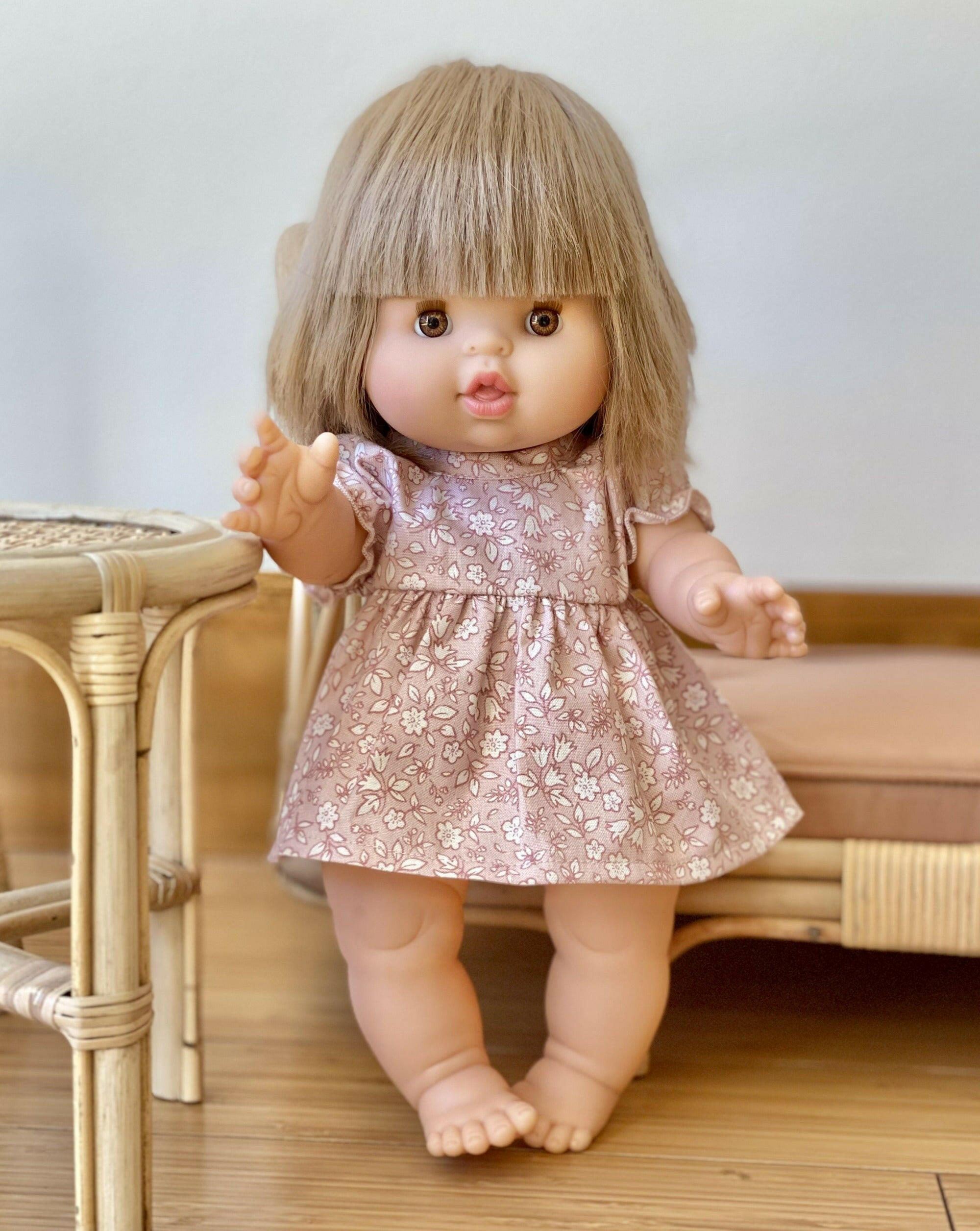 Doll Dress - Boho Floral Pink Doll Clothing Little Wonder & Co.