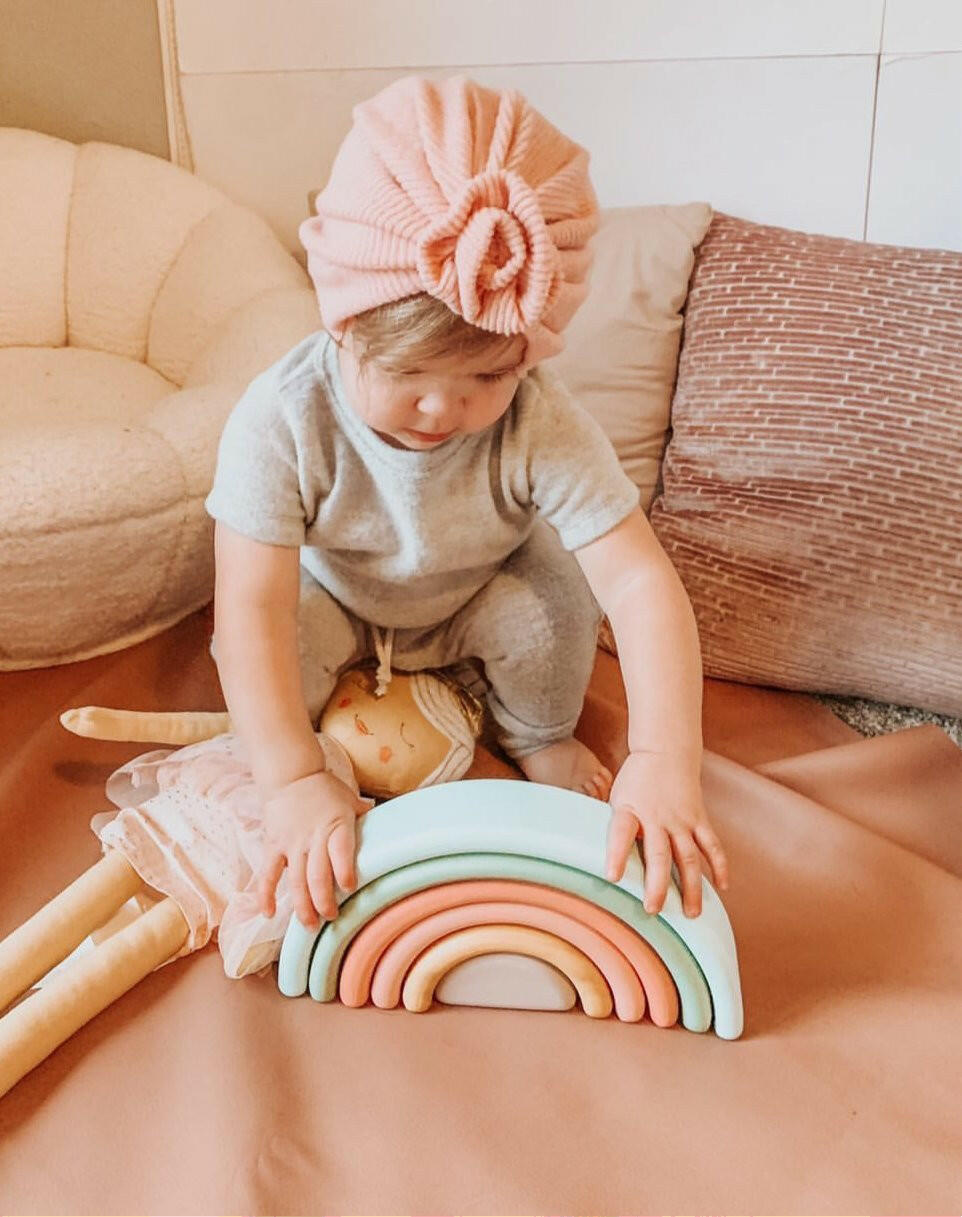 Wooden Rainbow Stacker - Pastel Blocks Wonder & Wise