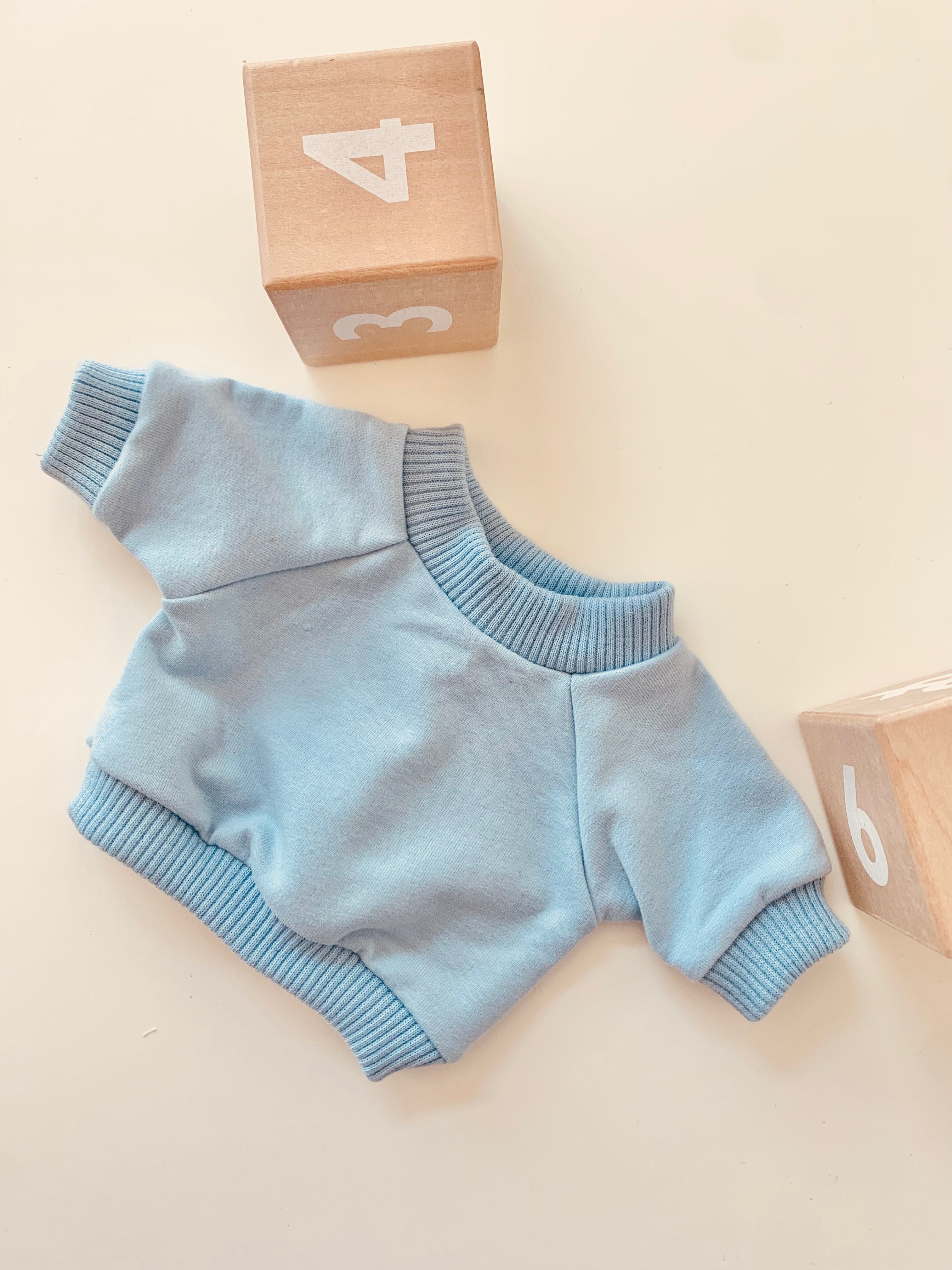 Baby Doll Cotton Sweatshirt Doll Clothing Little Wonder & Co. Sky