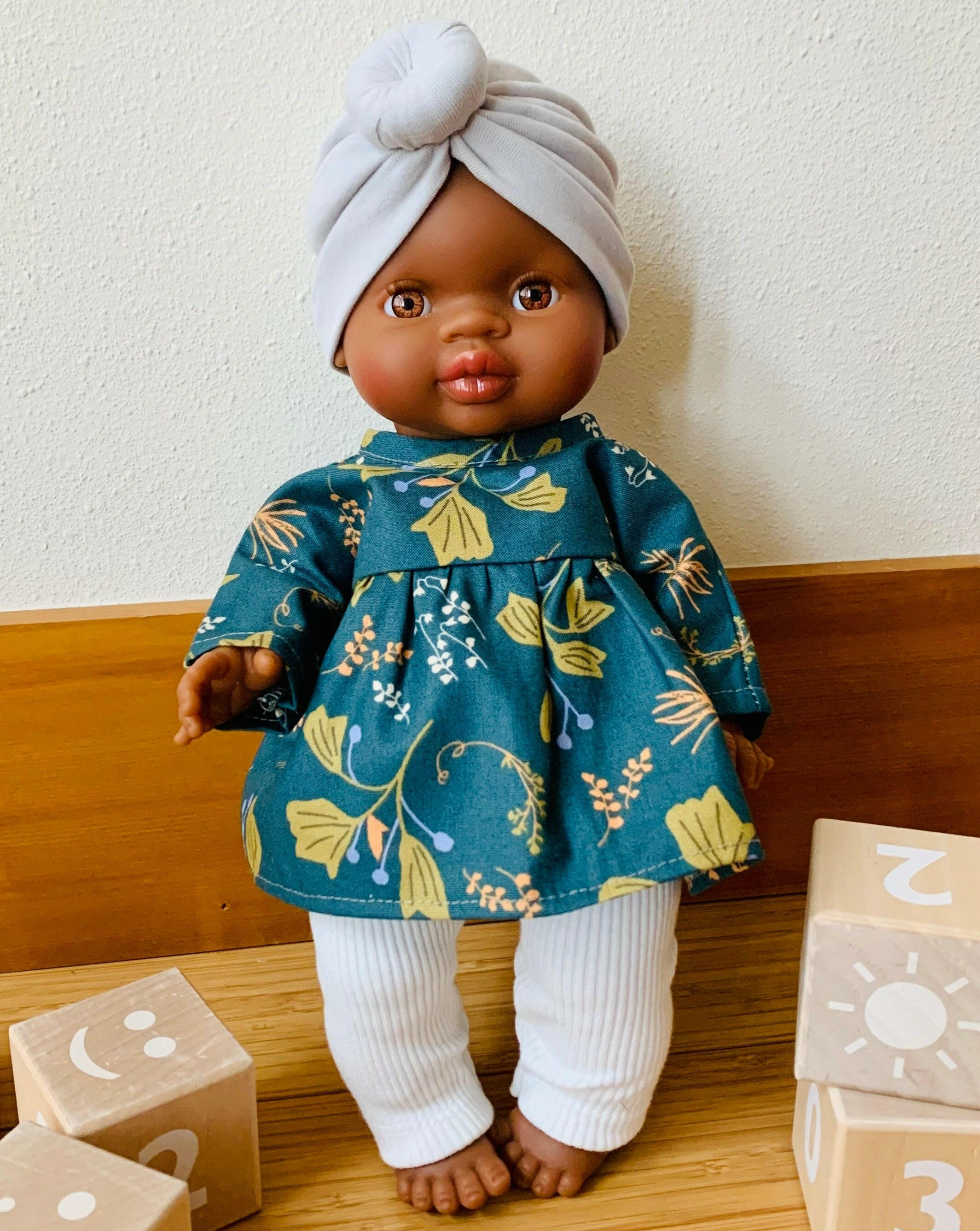 Winter Floral Dress Doll Clothing Little Wonder & Co.