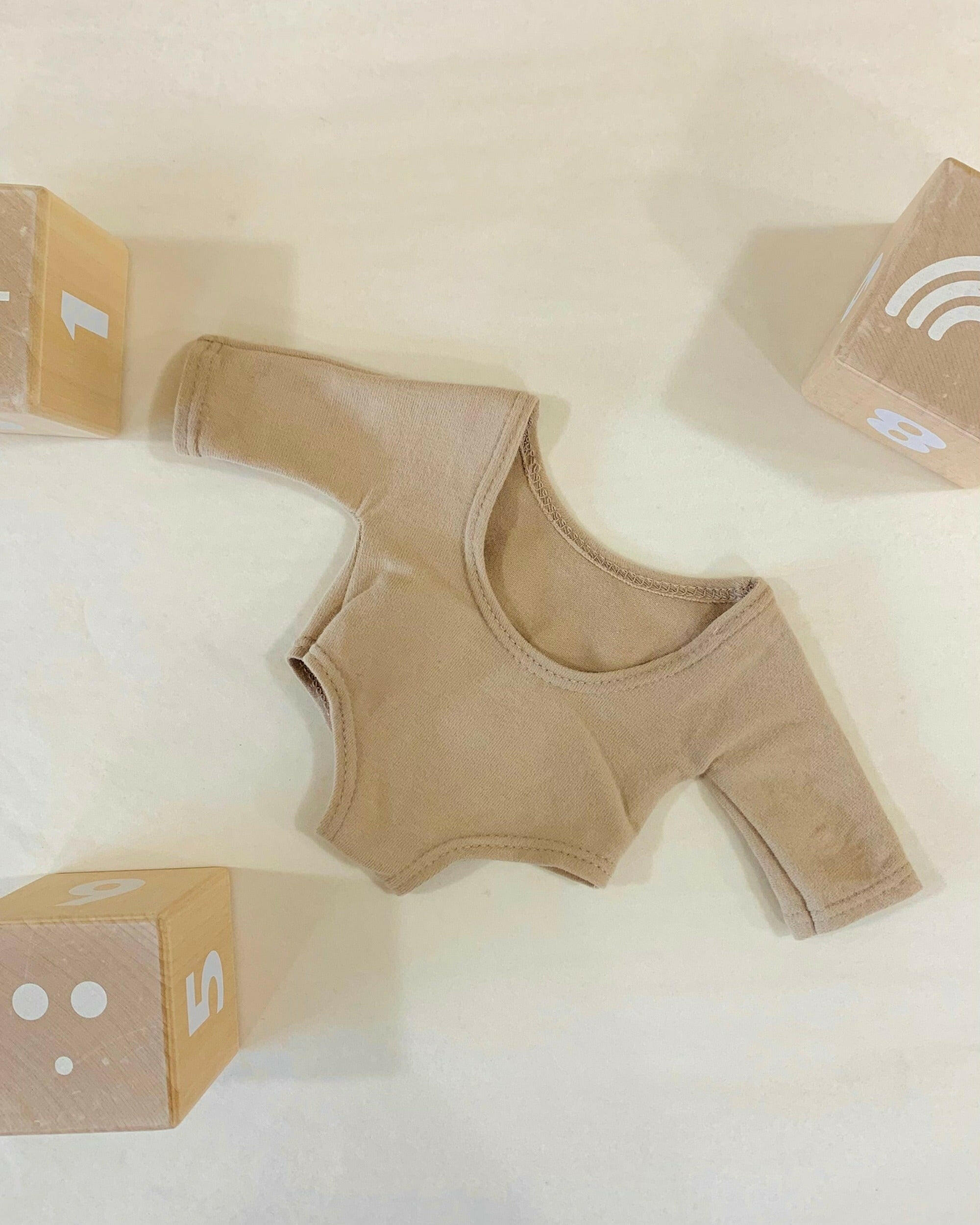 Long-Sleeve Bodysuits Doll Clothing Little Wonder & Co. Cappuccino