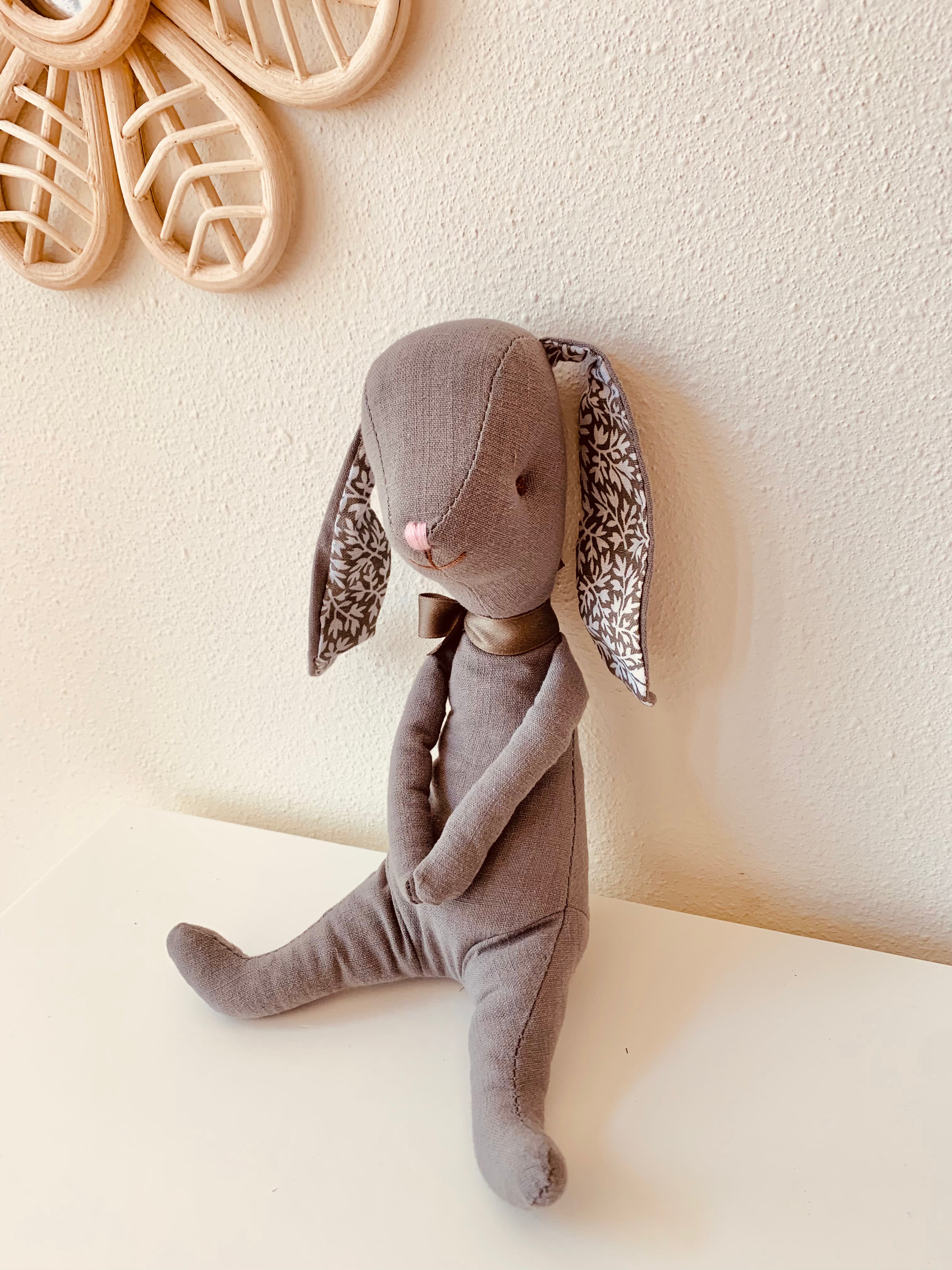 Organic Cotton Linen Bunny Rabbit Stuffies Little Wonder & Co. Orchid Rabbit