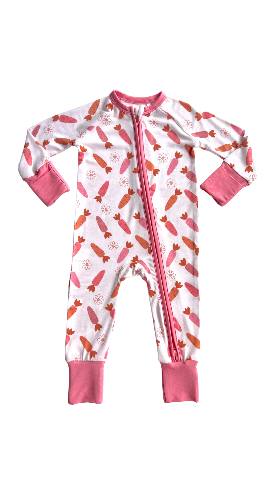 Pink Carrot Zipper Romper Baby & Toddler In my Jammers