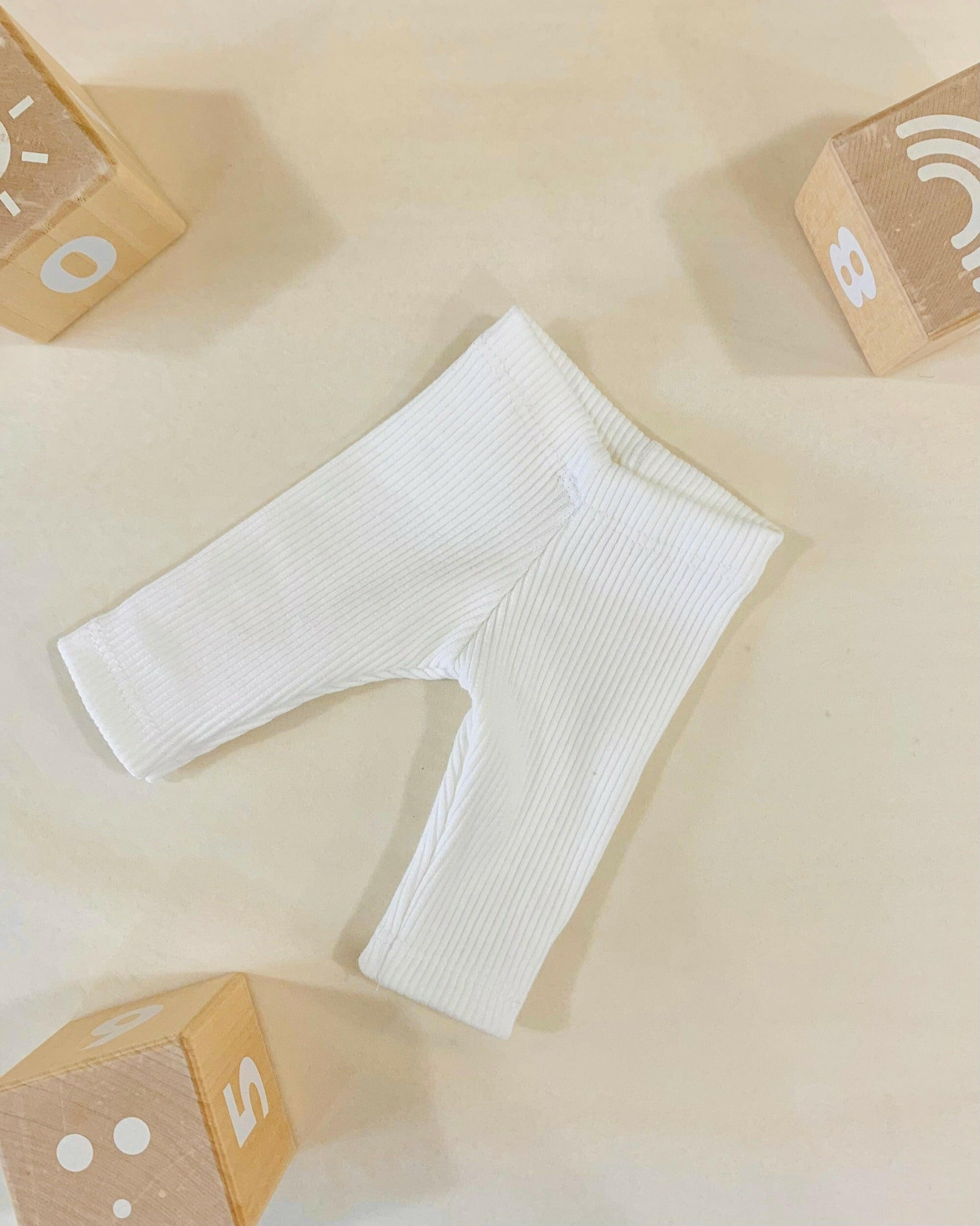 Ribbed Doll Pants Doll Clothing Little Wonder & Co. White