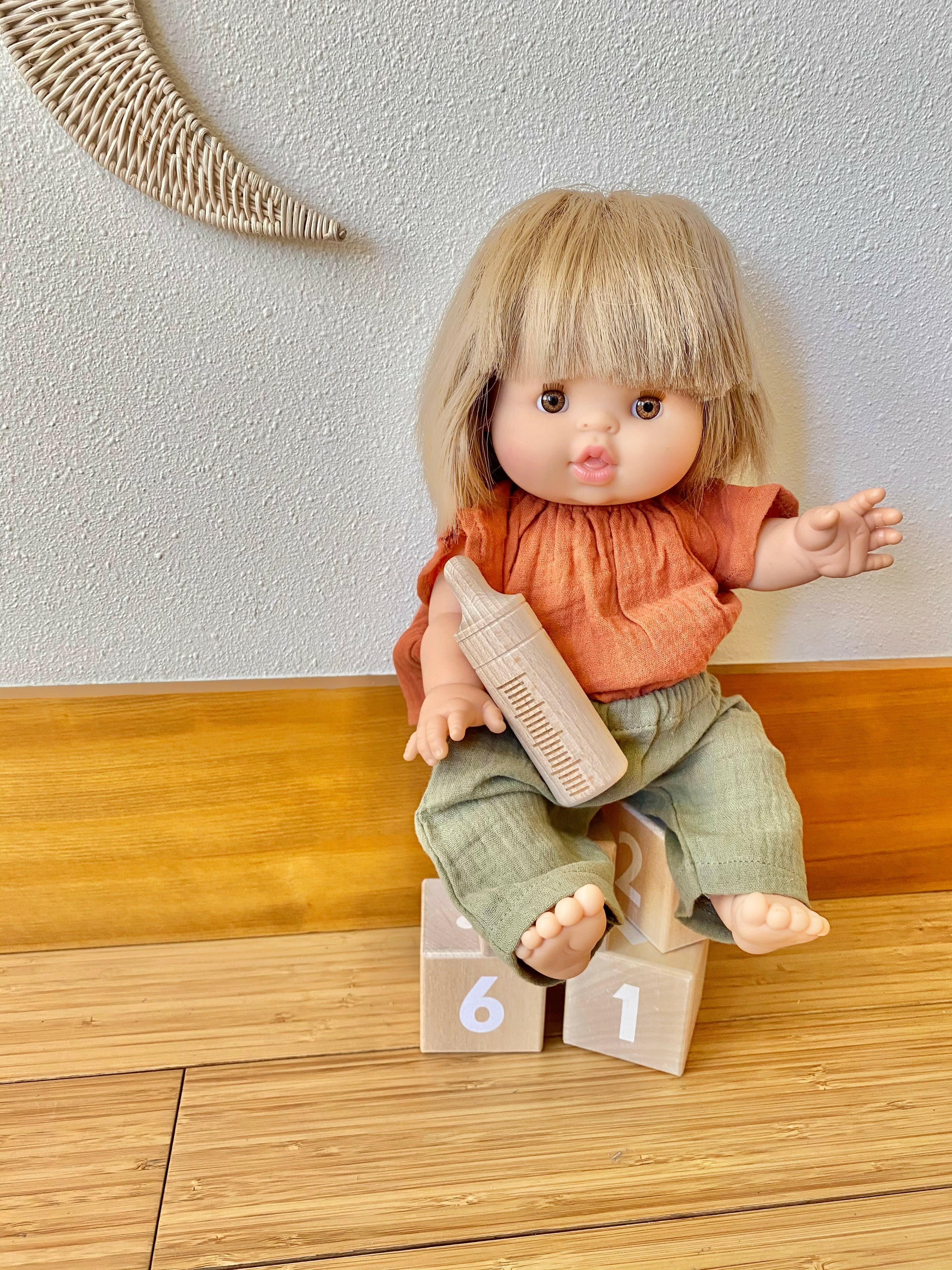 Doll Flutter Shirt & Pant Set - Mazarine Terracotta/Olive Doll Clothing Minikane