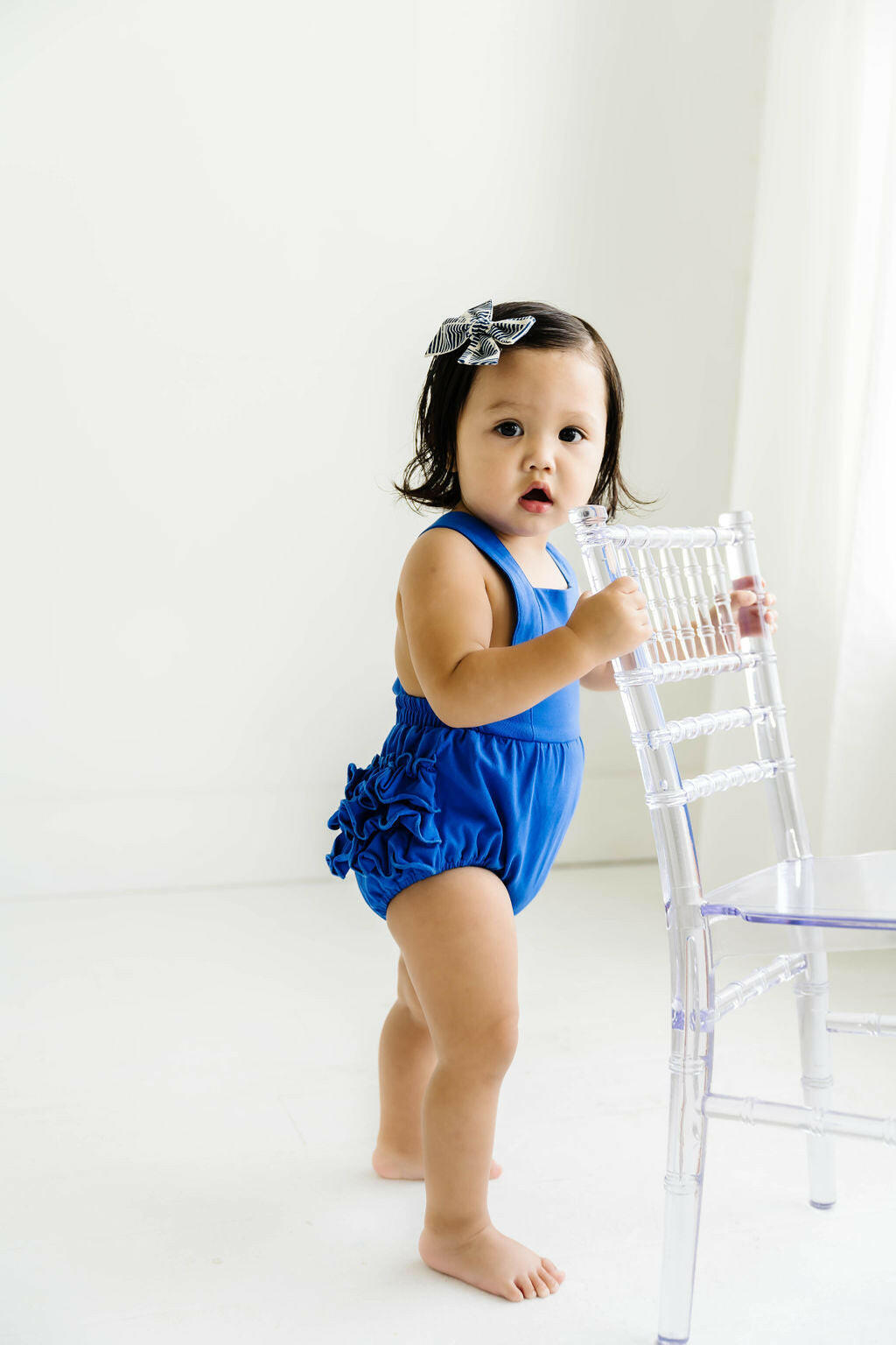 Isla Romper in Deep Sea romper Ollie Jay