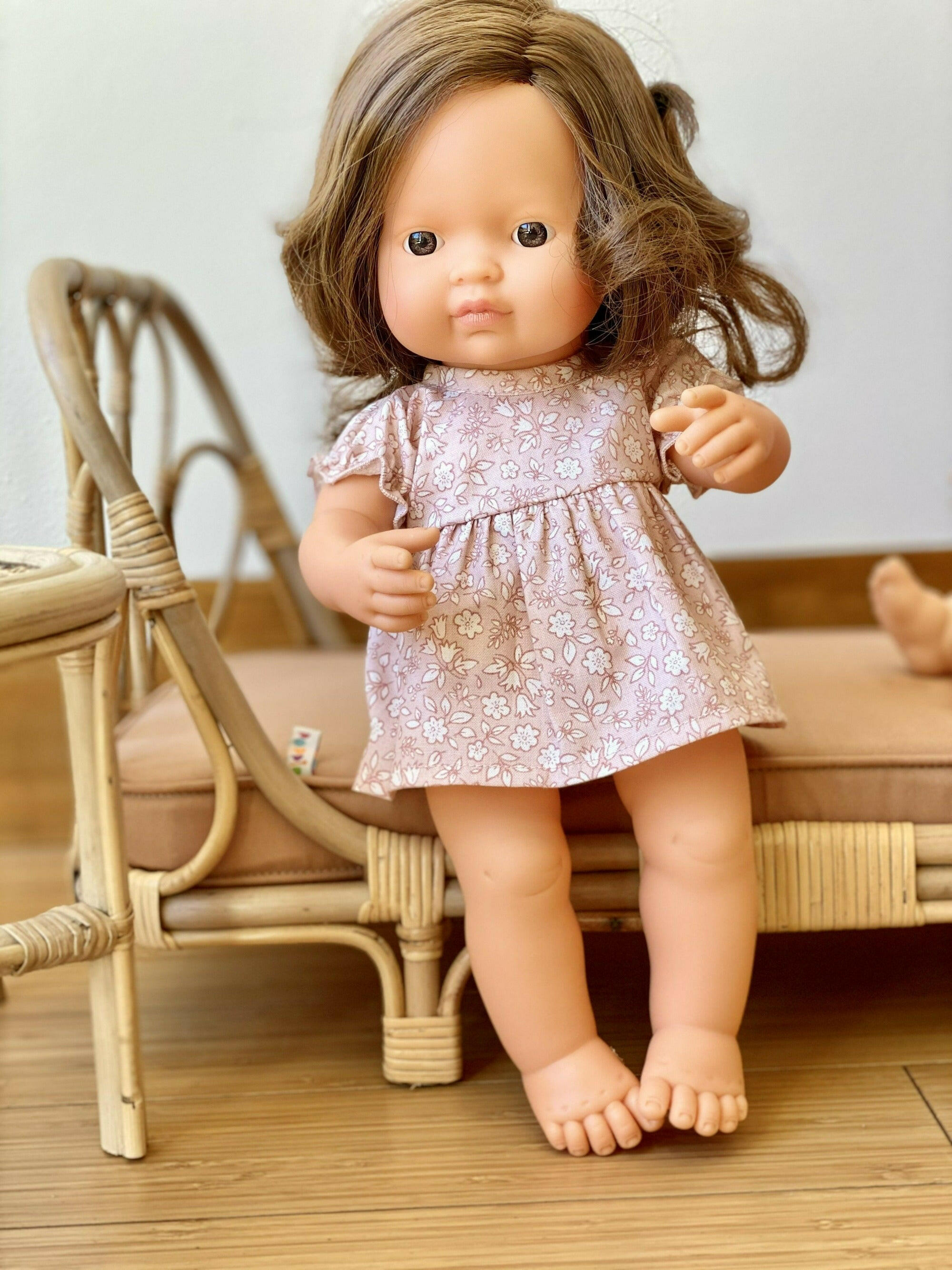 Doll Dress - Boho Floral Pink Doll Clothing Little Wonder & Co.