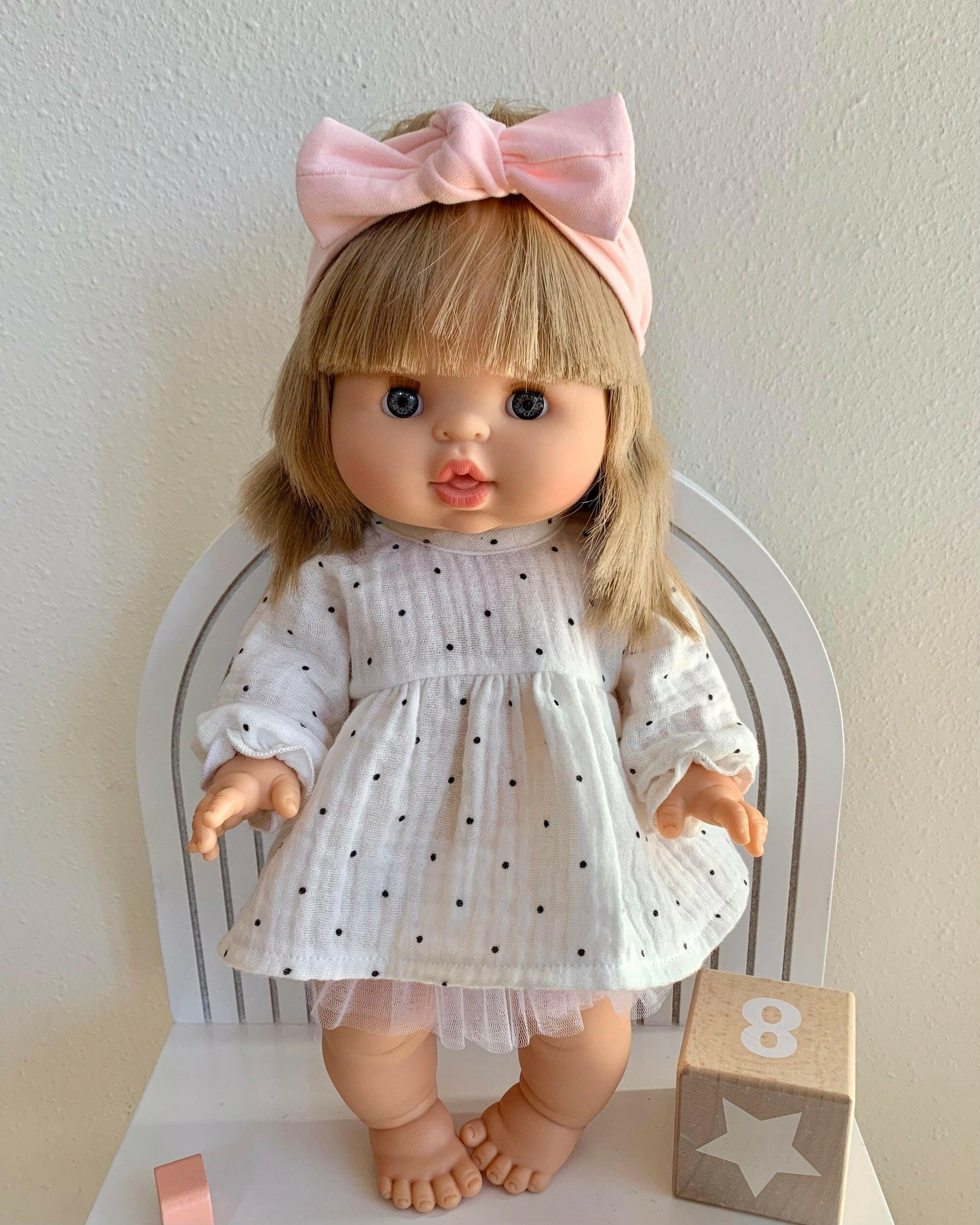 Long Sleeve Gauze Dress Little Wonder & Co Polka Dot