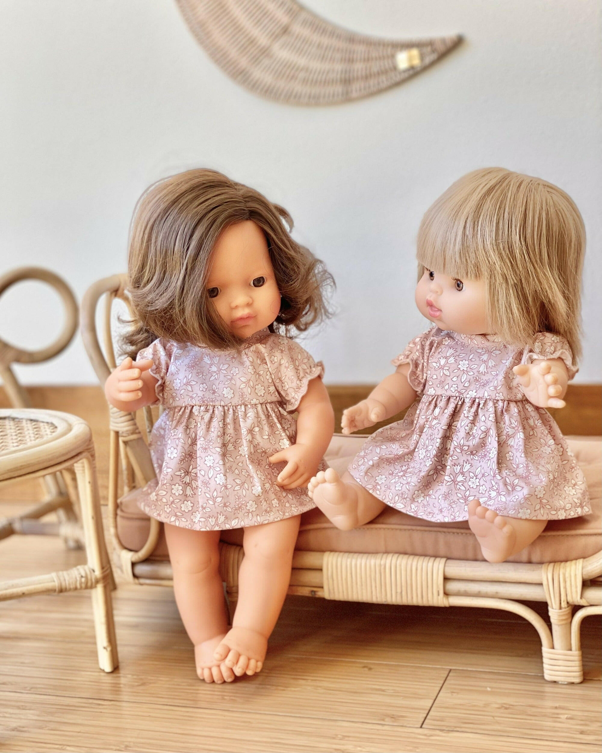 Doll Dress - Boho Floral Pink Doll Clothing Little Wonder & Co.