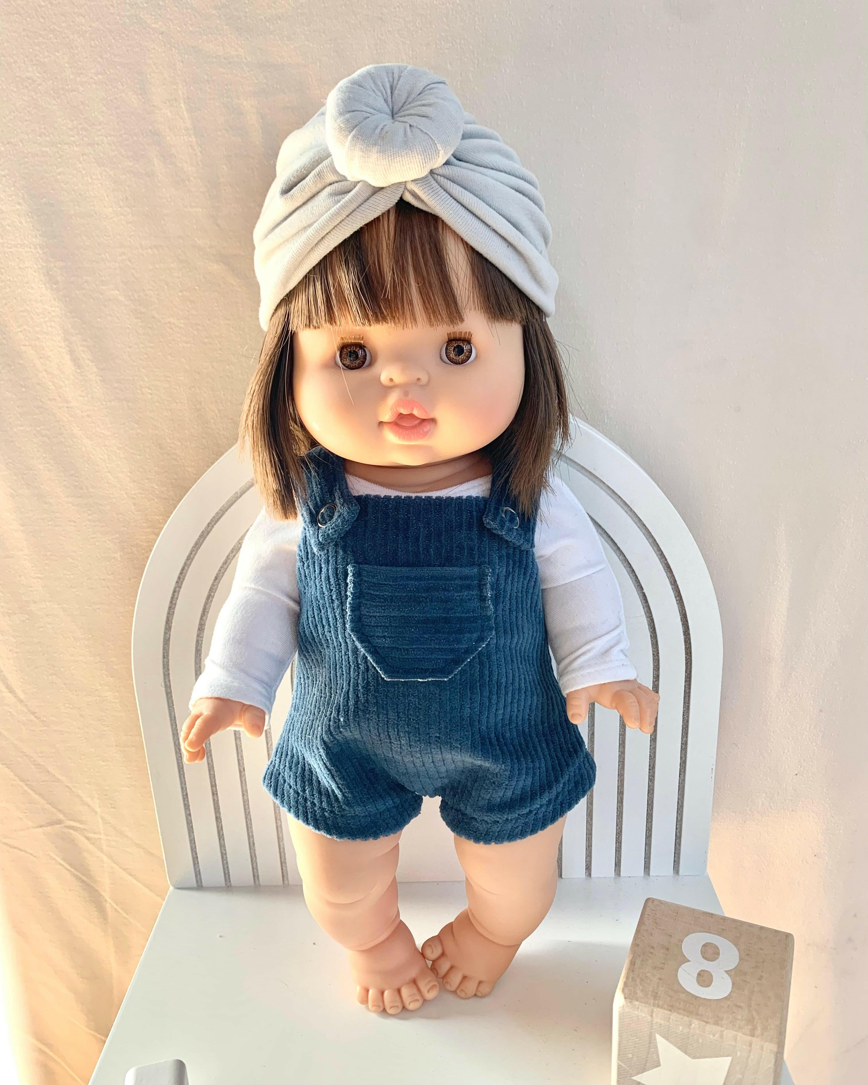 Doll Corduroy Overalls Little Wonder & Co Indigo