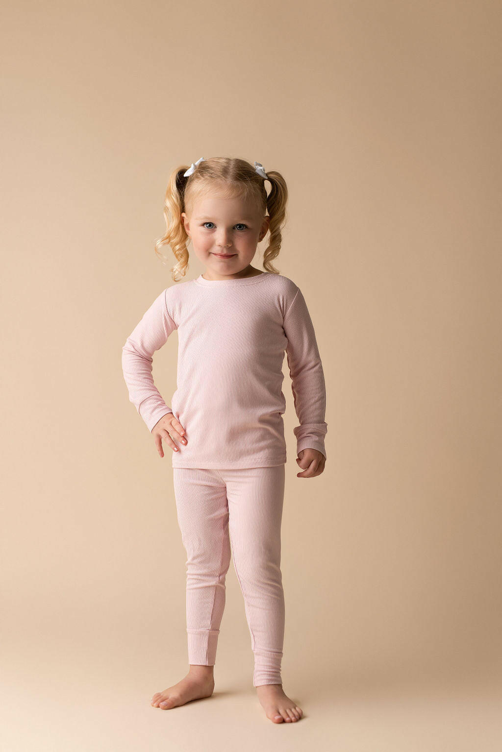 Petal Pink Ribbed Two Piece Set Baby & Toddler In my Jammers