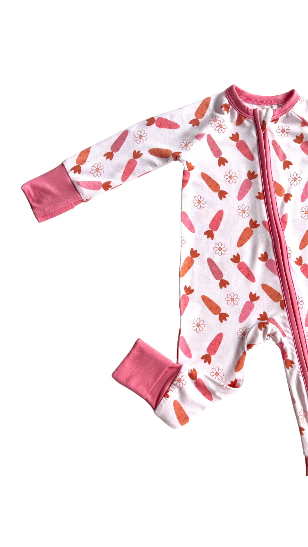 Pink Carrot Zipper Romper Baby & Toddler In my Jammers