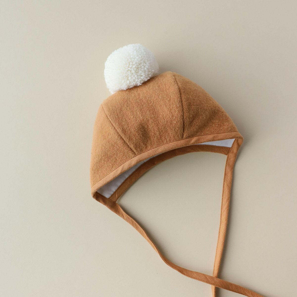 Saddle Pom Briar Baby Wool Bonnet Bonnets Briar Baby 3-6m Saddle