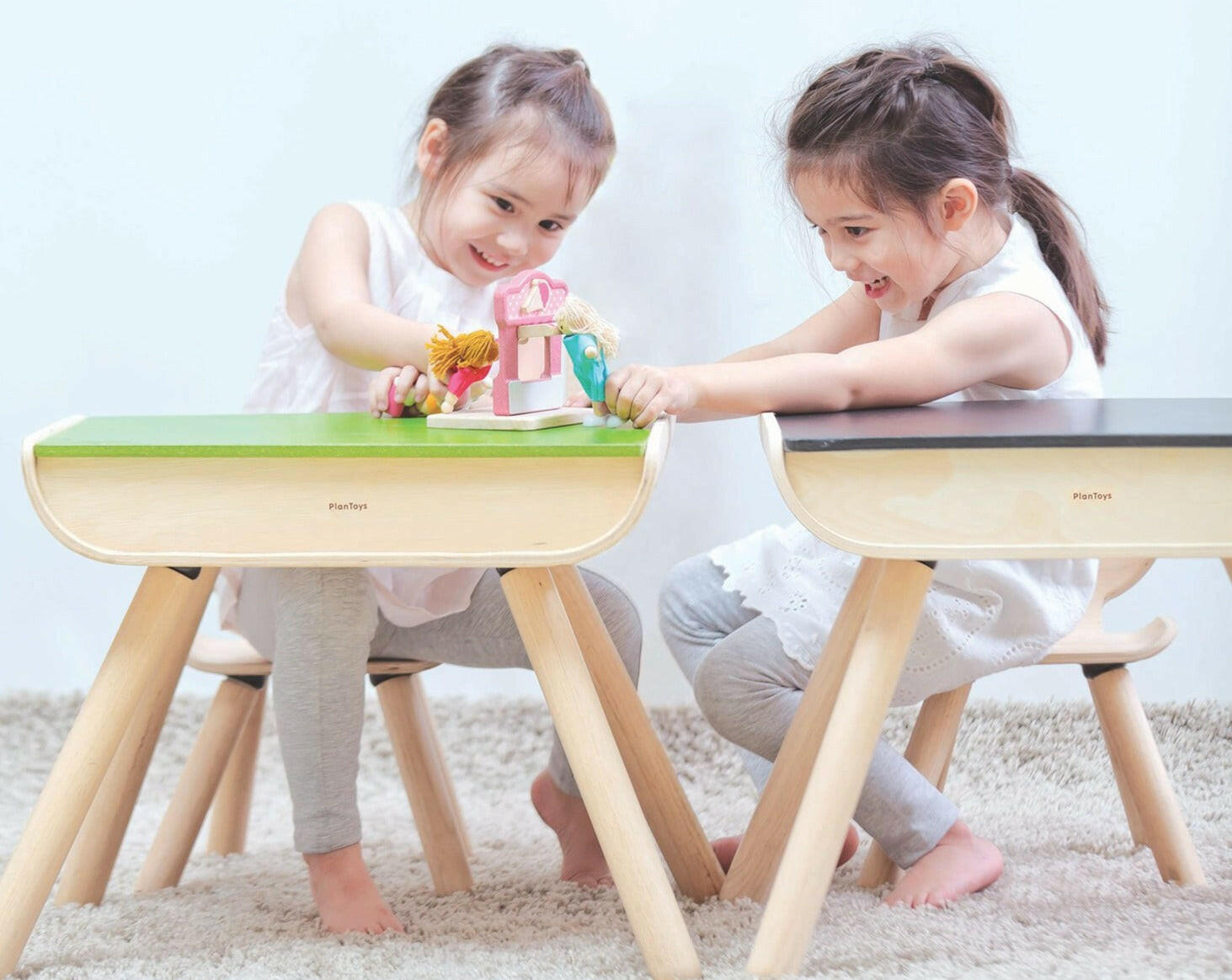 Toddler Desk & Chairs - Green Furniture PlanToys