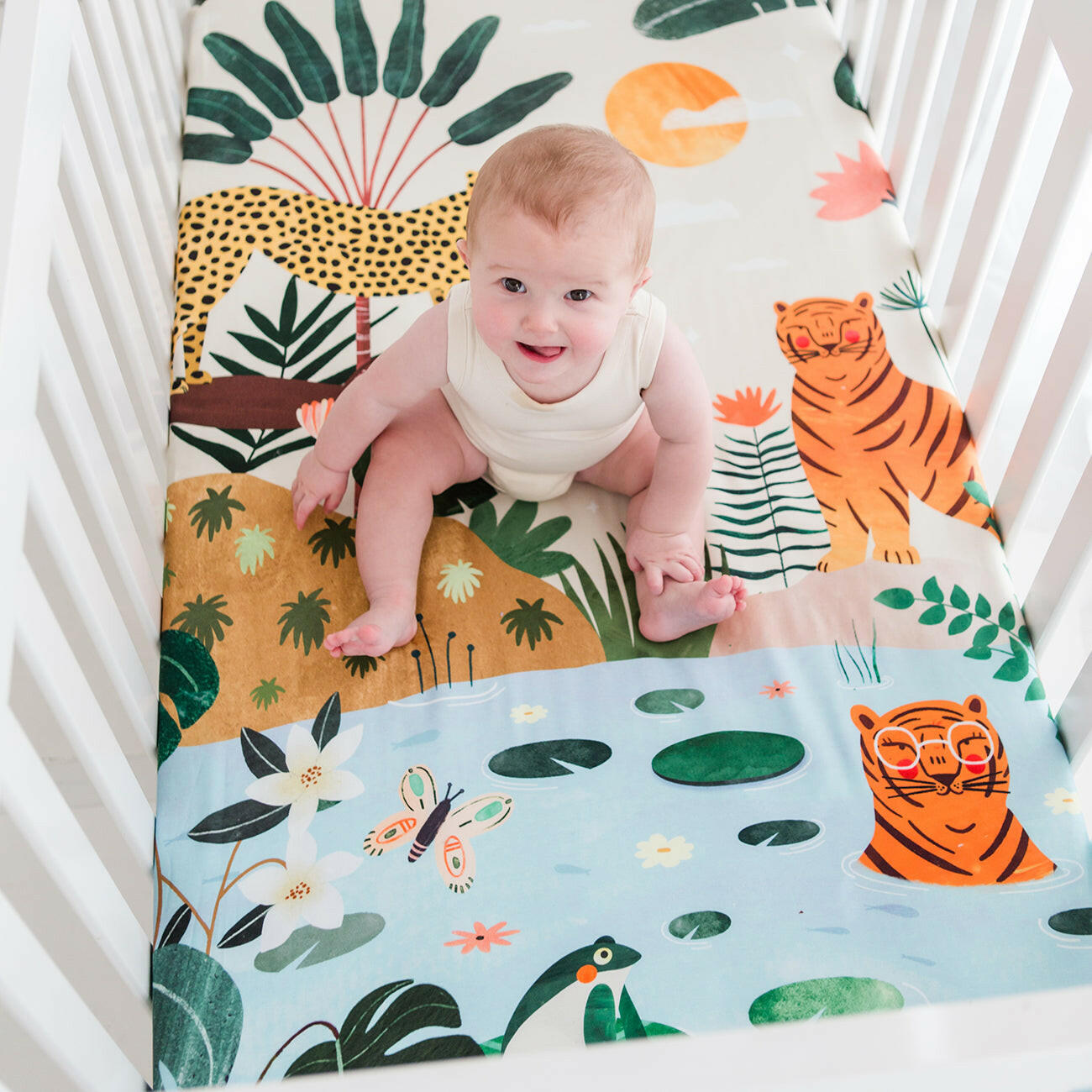 In The Jungle Standard Size Crib Sheet Crib sheets Rookie Humans