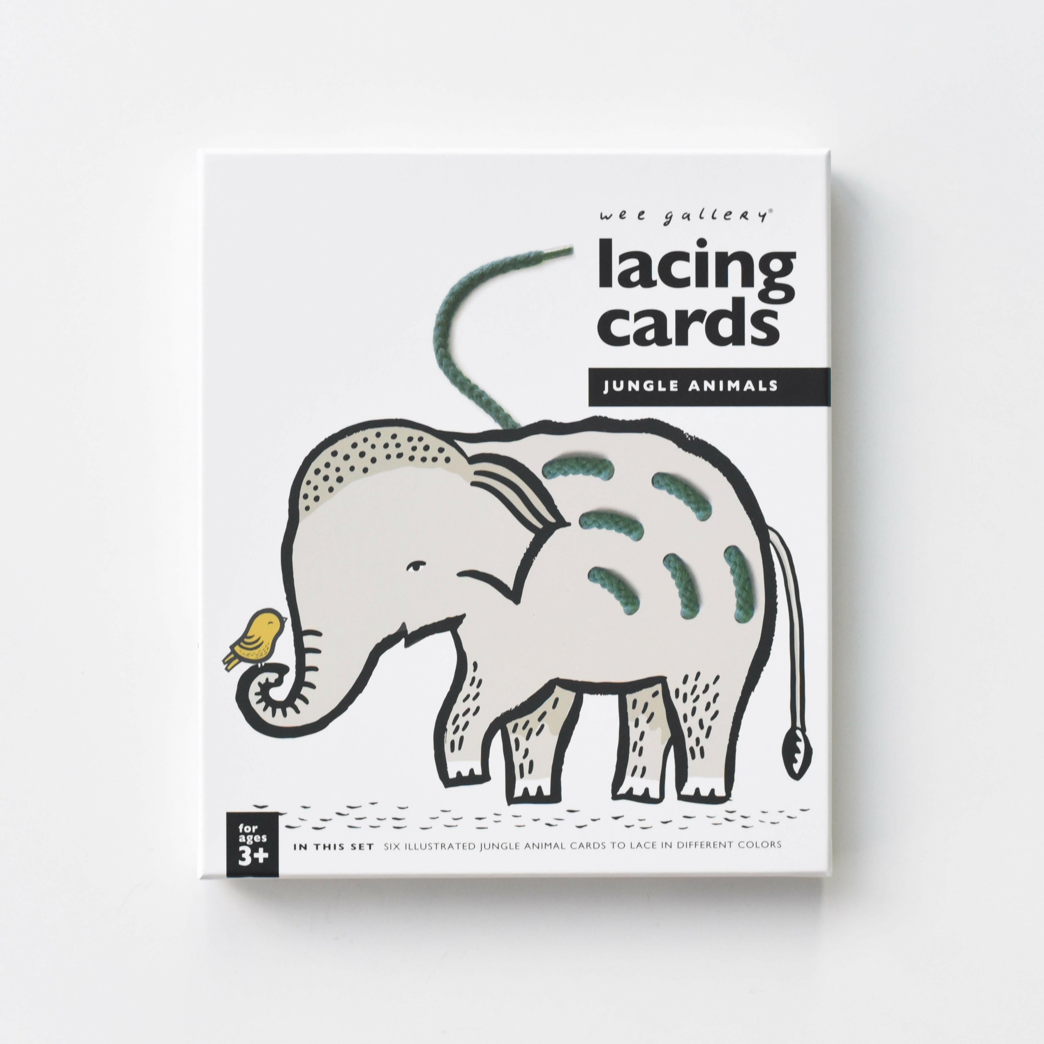 Lacing Cards - Jungle Animals Learning Cards Wee Gallery